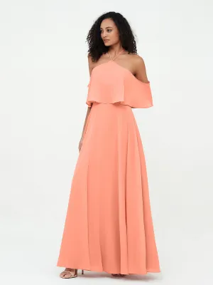 Halter Off the Shoulder Max Dresses with Pockets-Sunset Plus Size