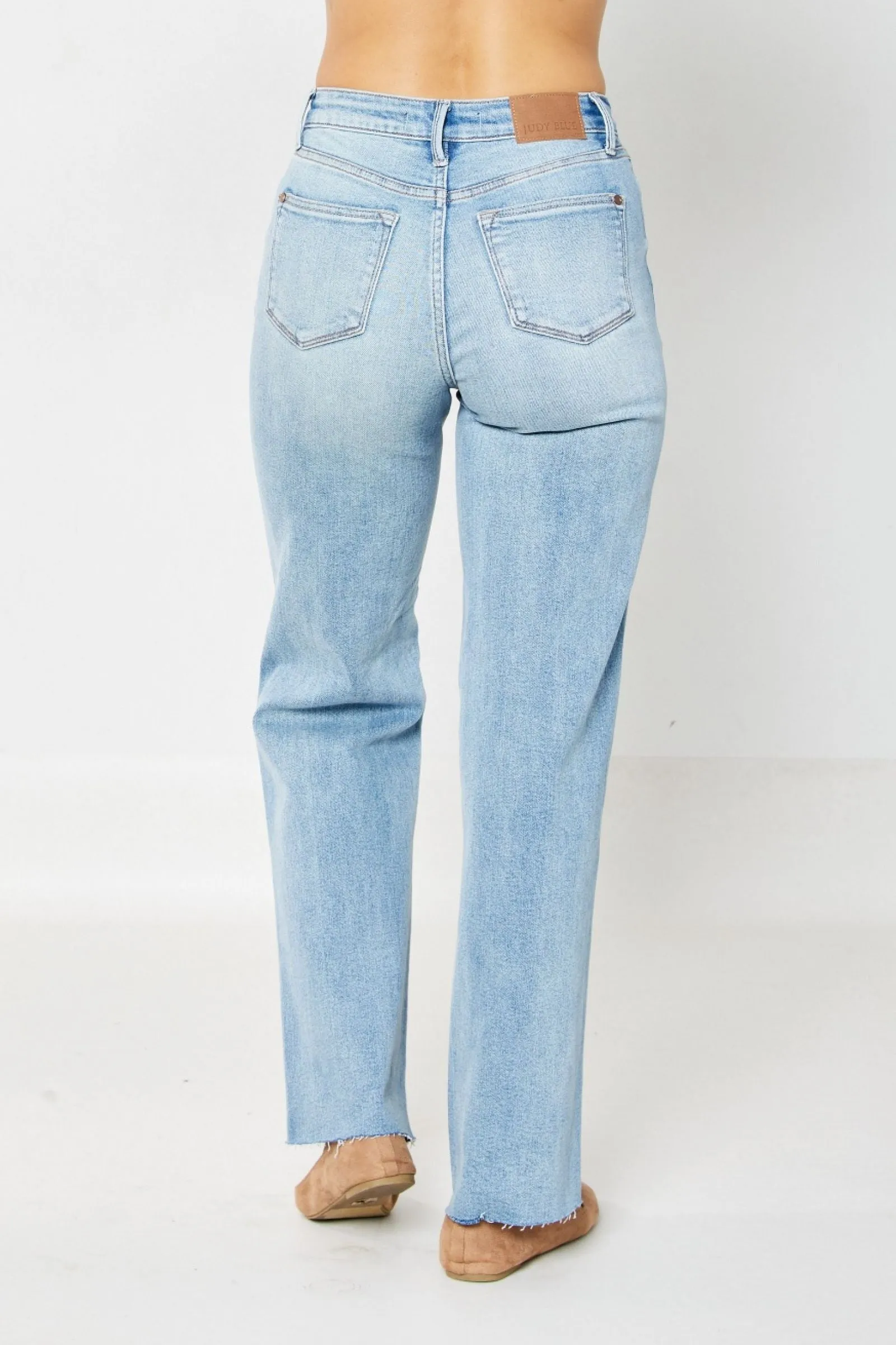 Judy Blue Sara High Rise 90’s Distressed Straight Leg Jeans