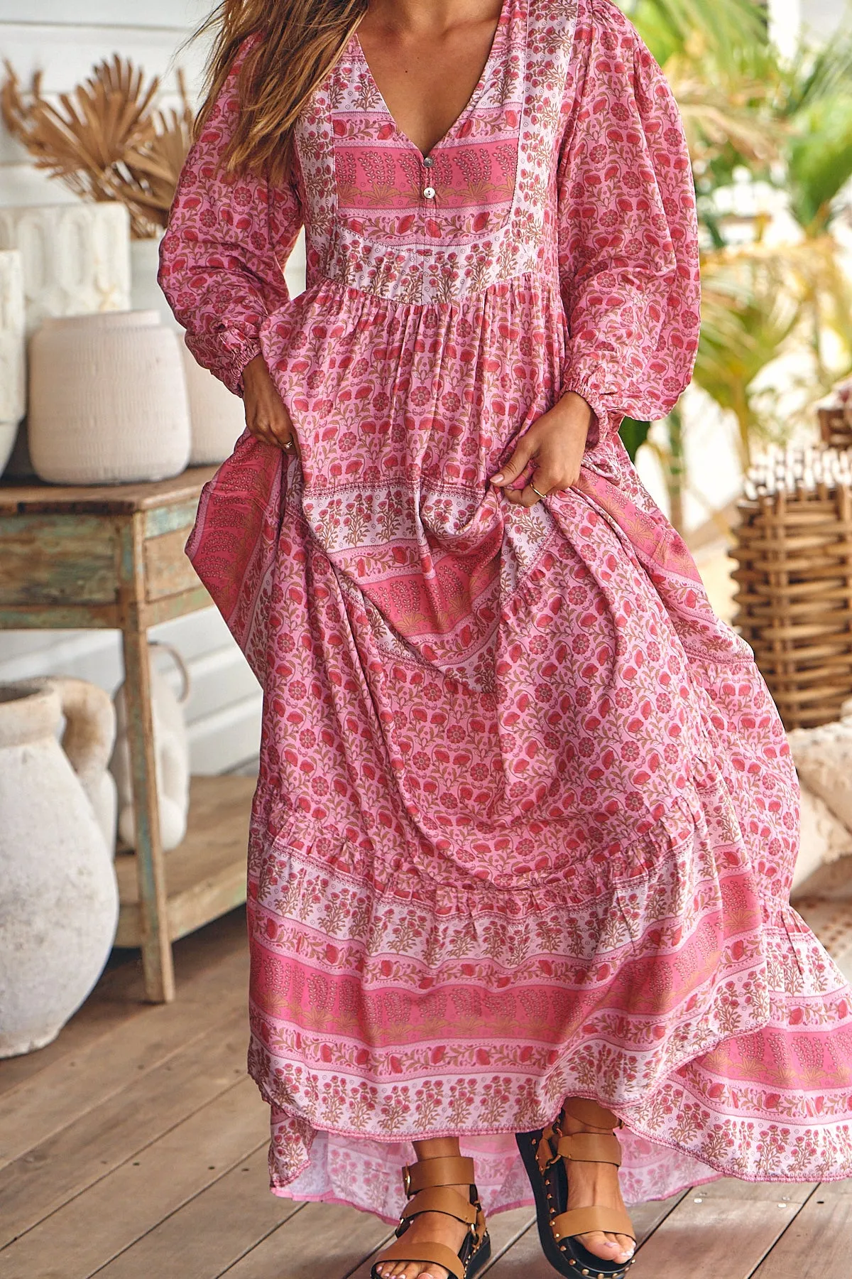 Leanne Maxi Dress - Pink