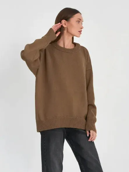 Loose Crew Neck Sweater Women