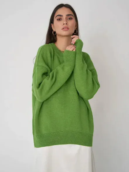 Loose Crew Neck Sweater Women