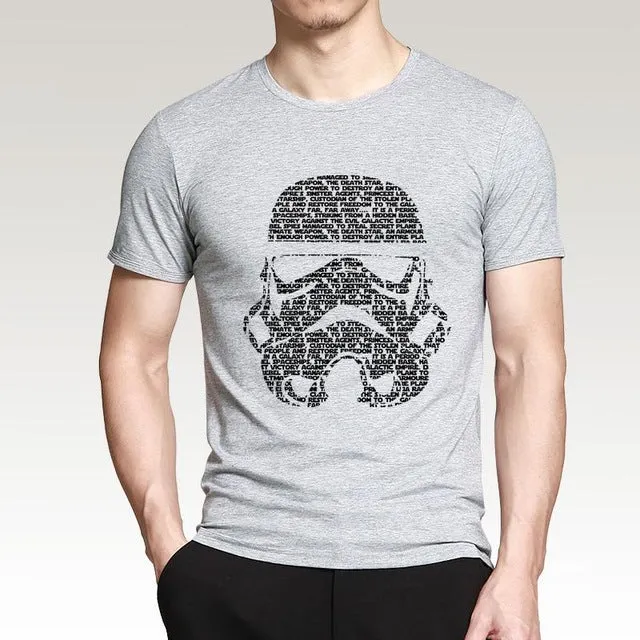 Men 2016 Summer Fashion star wars Yoda/Darth Vader Unique Masculine Streetwear T-Shirt Man Casual T Shirts masks Words Hip Hop