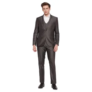 Men Dark Grey 3 Piece Suit