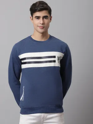 Men Indigo Melange Sweatshirt