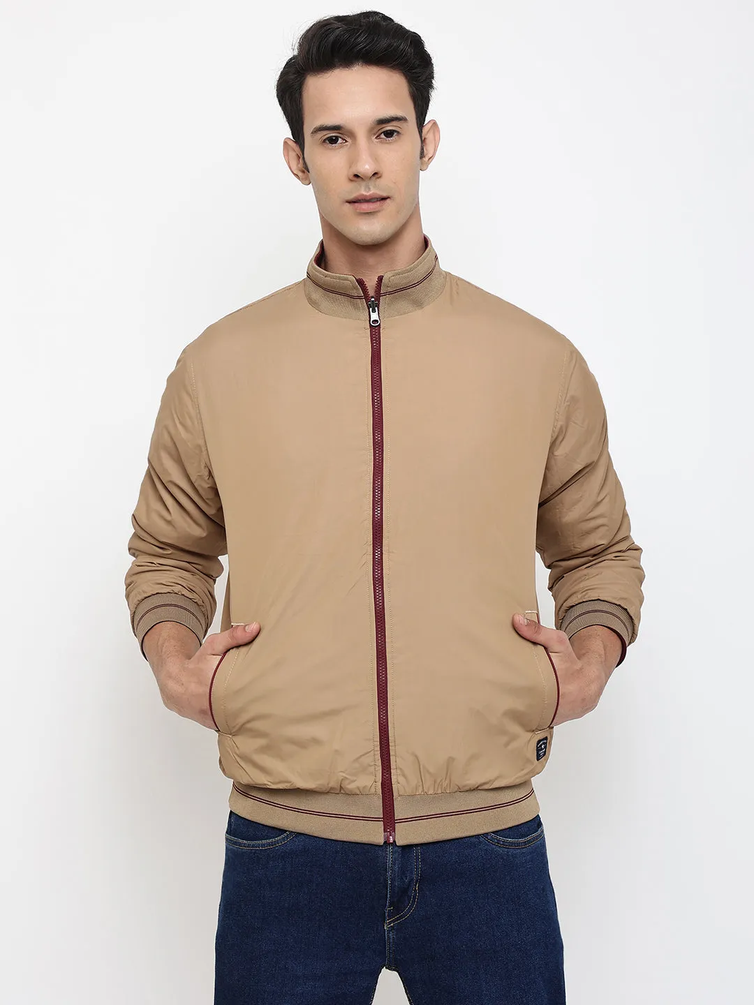 Men Maroon Jacket