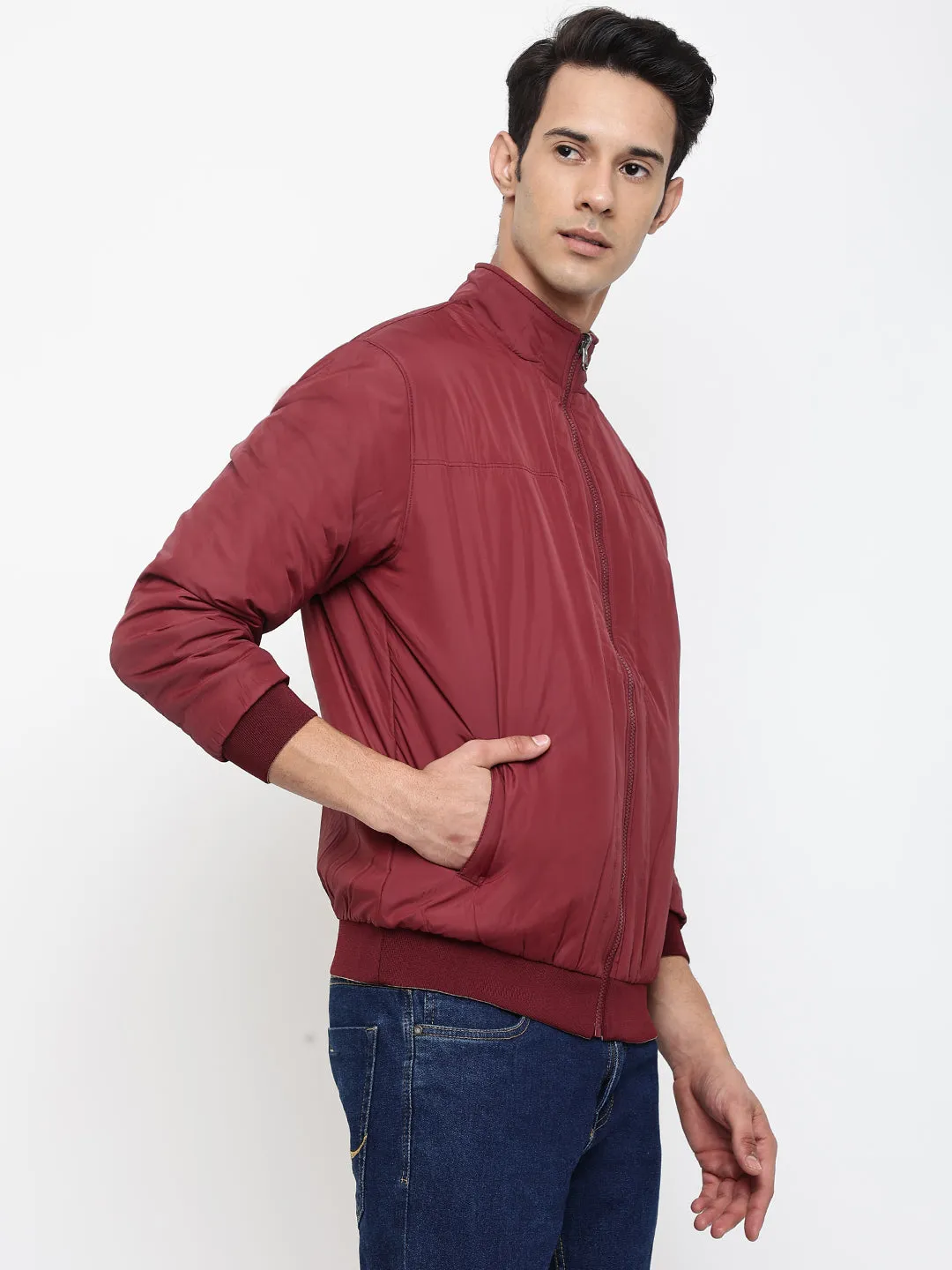 Men Maroon Jacket