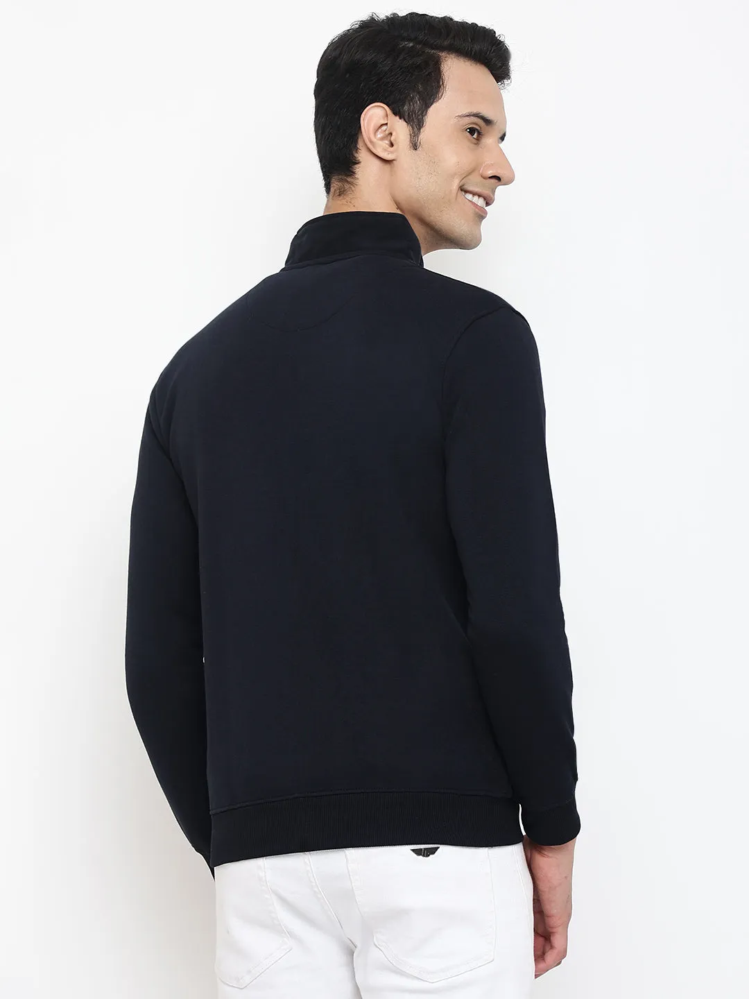 Men Navy Blue Sweatshirt