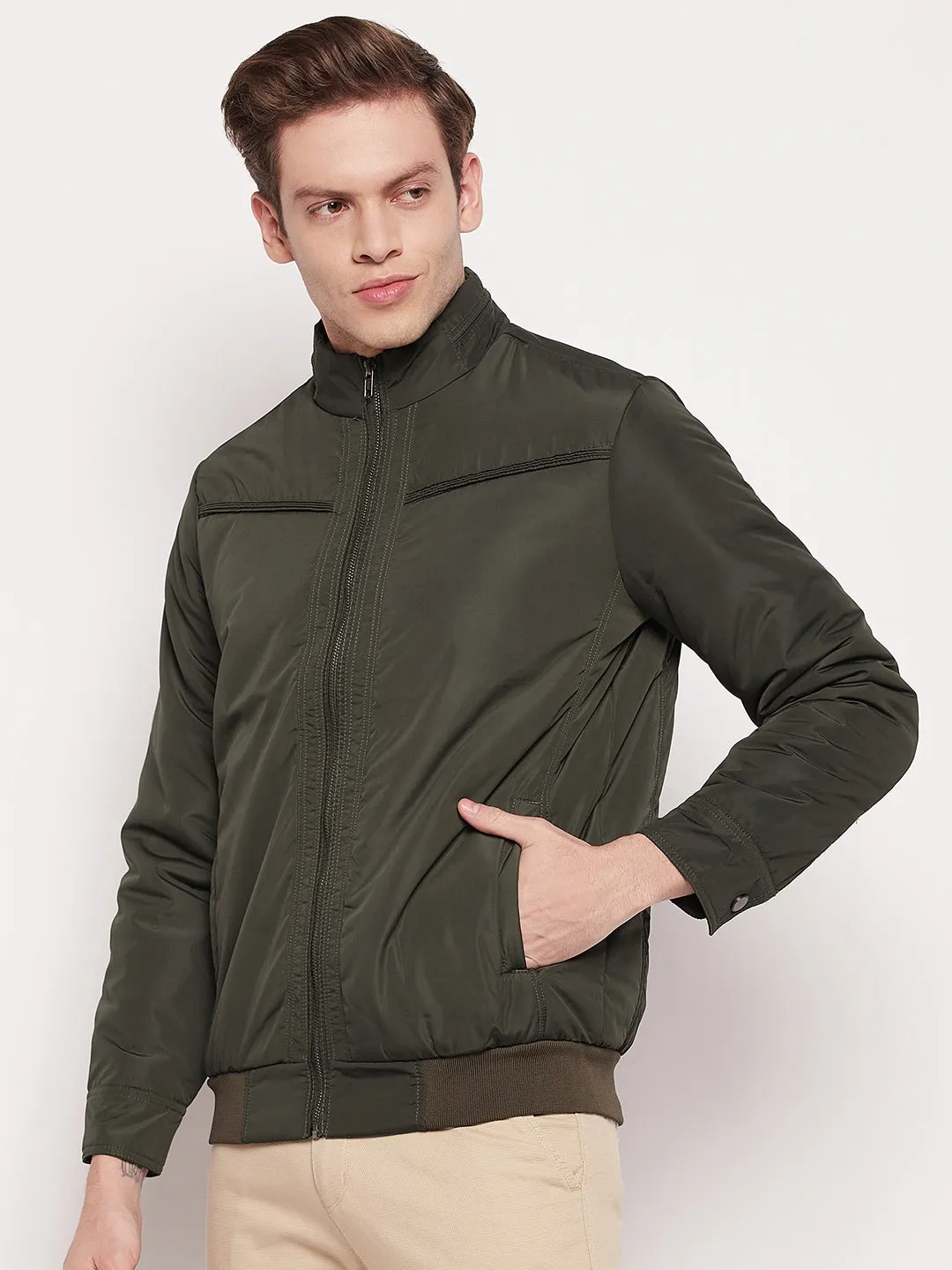 Men Olive Green Jacket