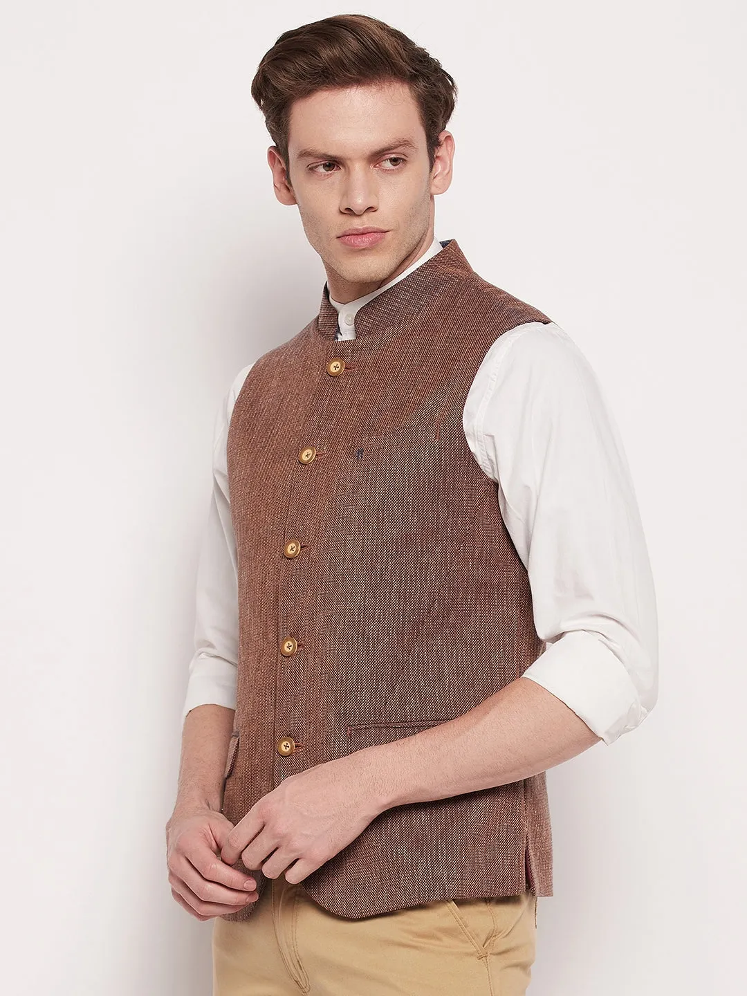 Men Rust Waist Coat