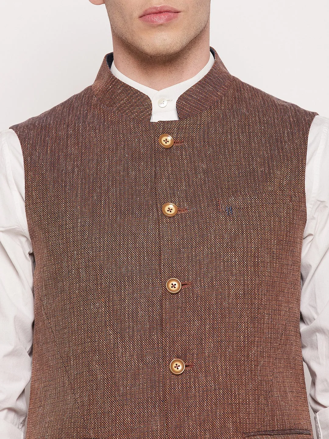 Men Rust Waist Coat