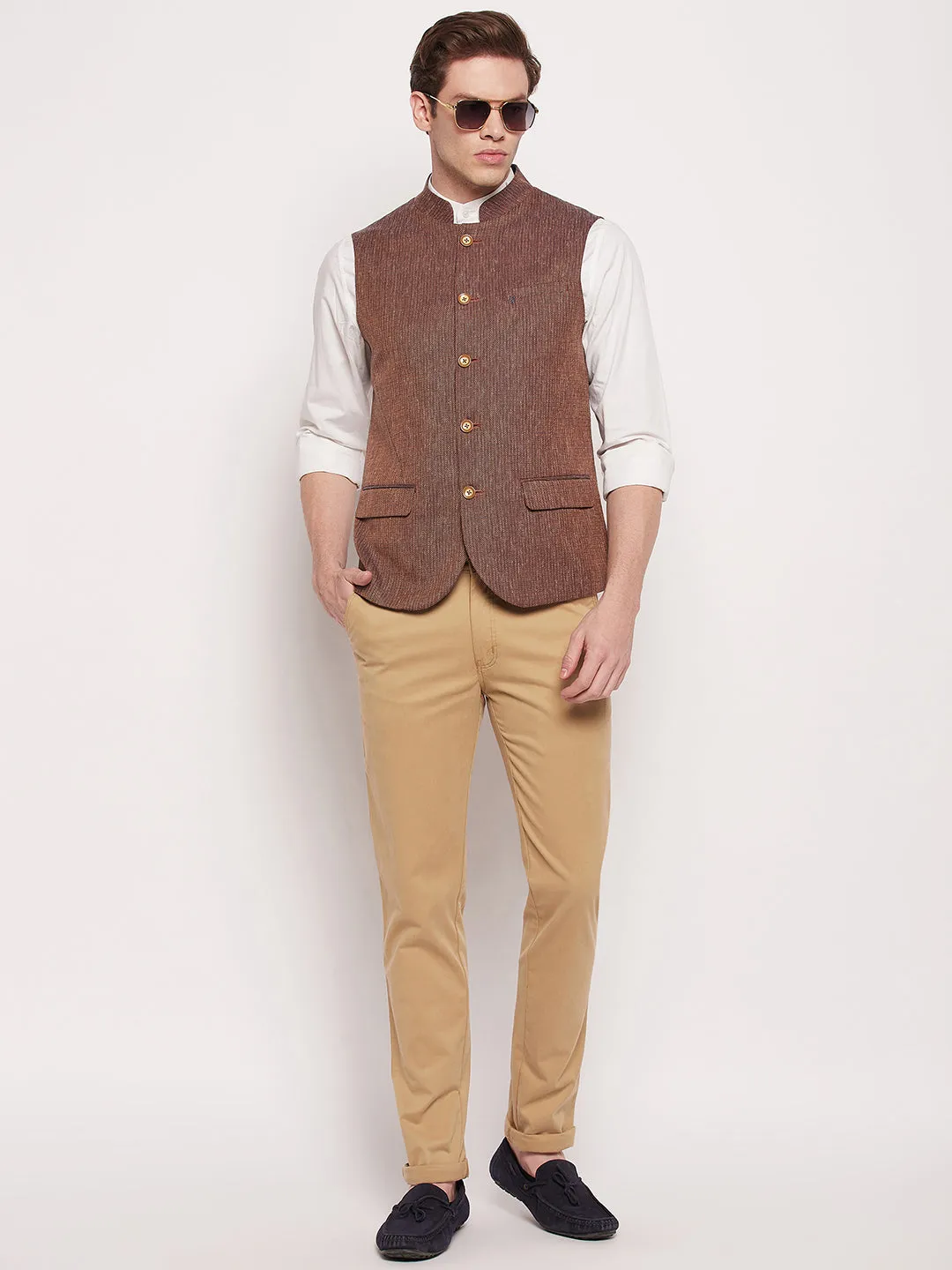 Men Rust Waist Coat