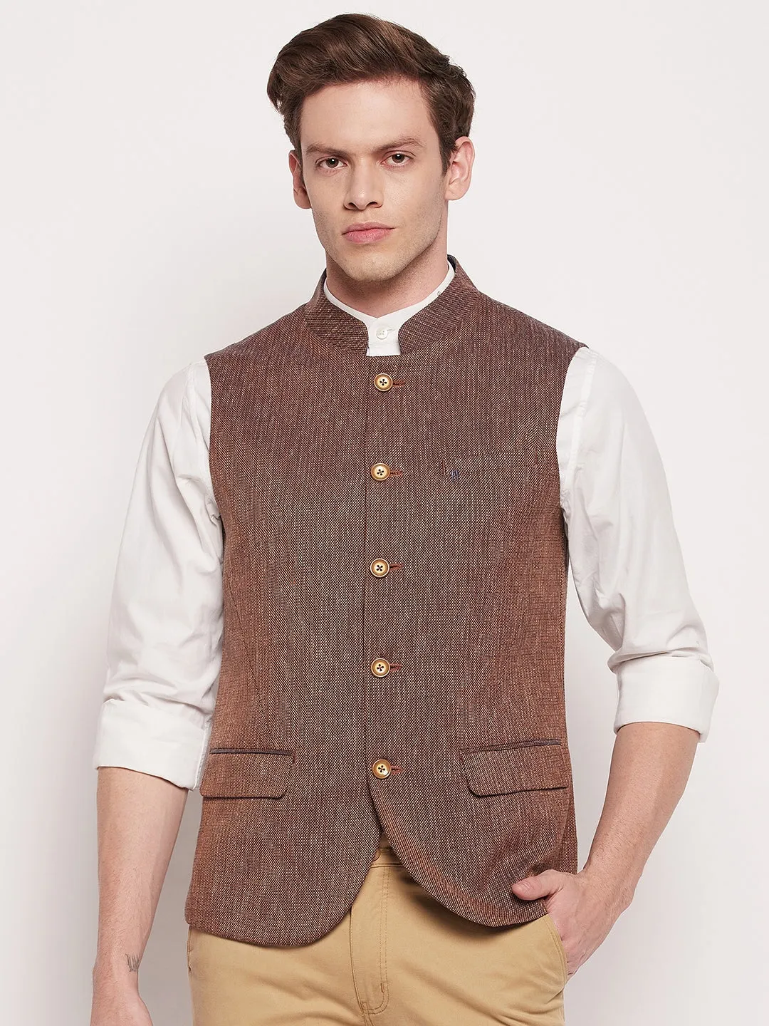 Men Rust Waist Coat