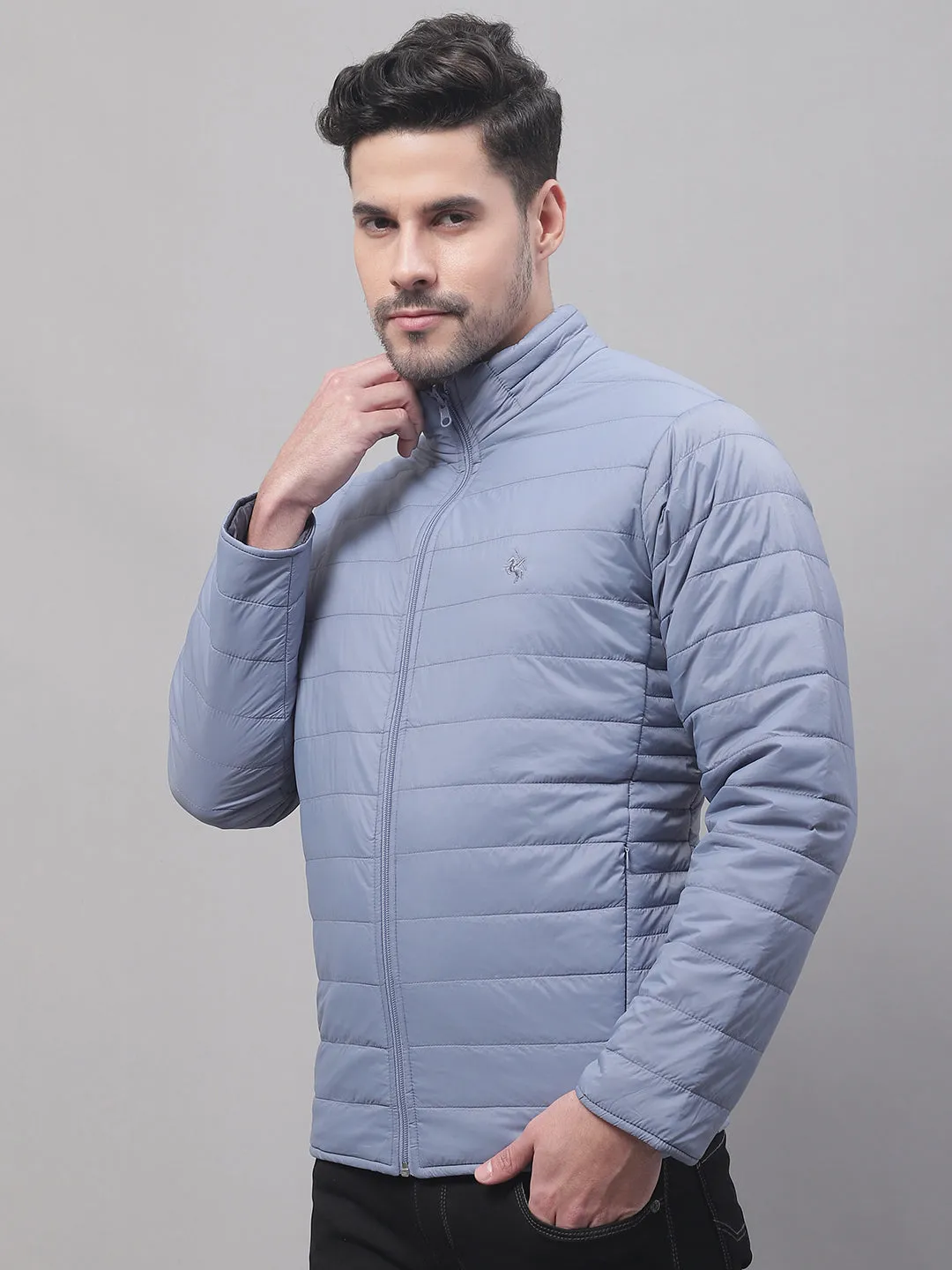 Men Sky Blue Reversible Jacket