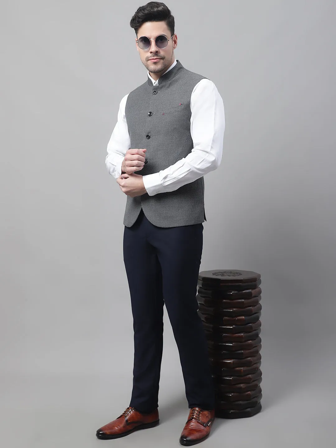 Men's Black Waist Coat