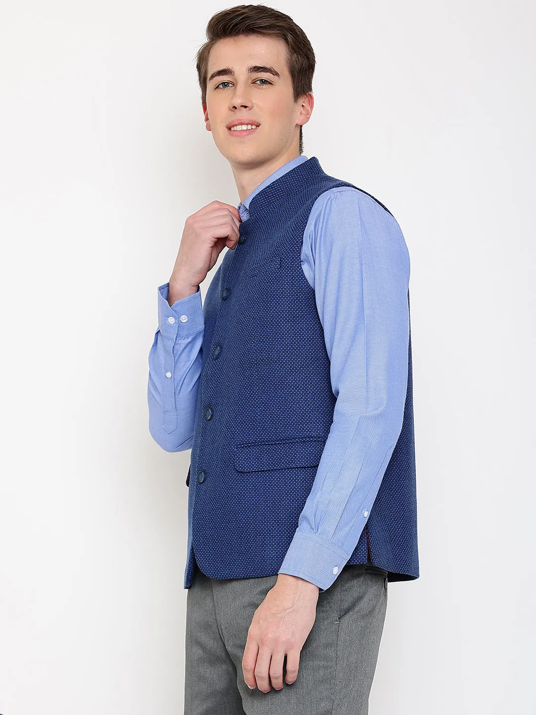 Mens Blue Waist Coat