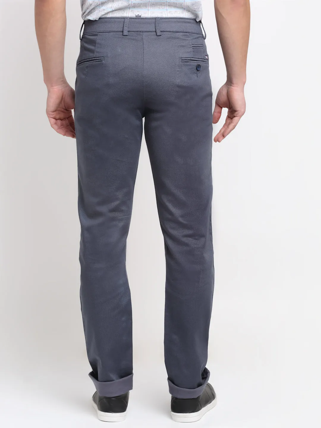 Men's Casual Flat front Grey  Trousers