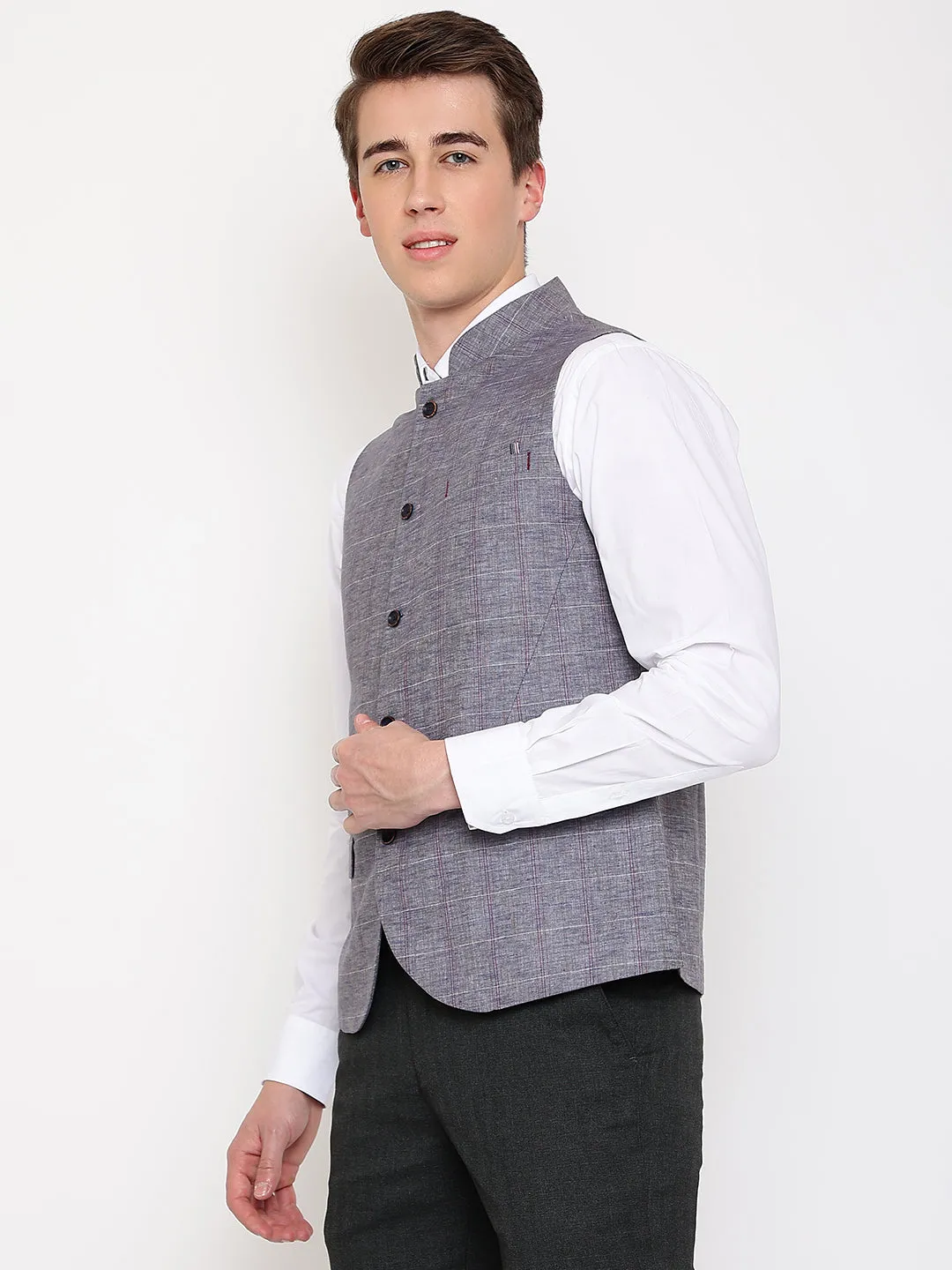 Mens Grey Waist Coat