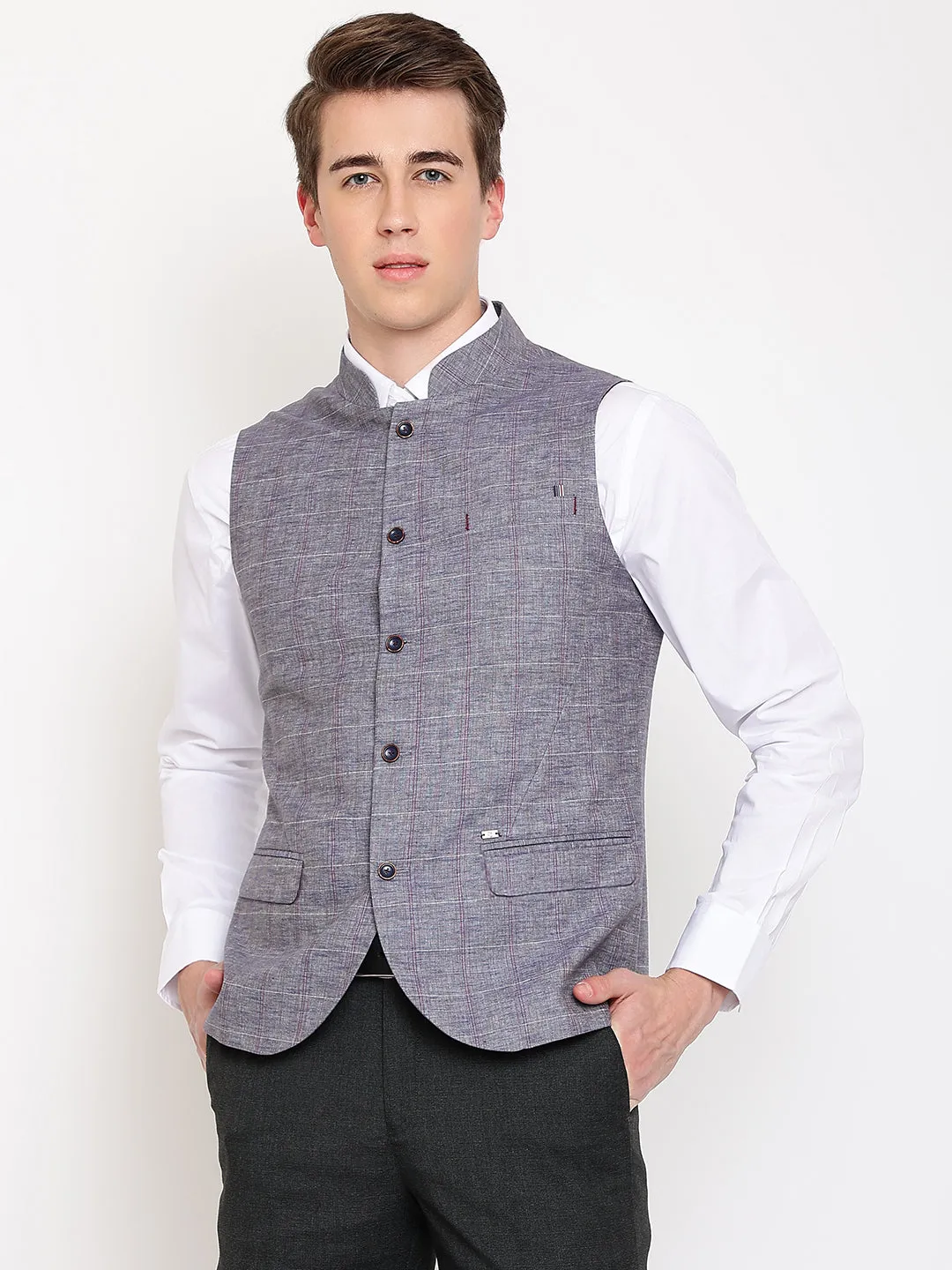 Mens Grey Waist Coat