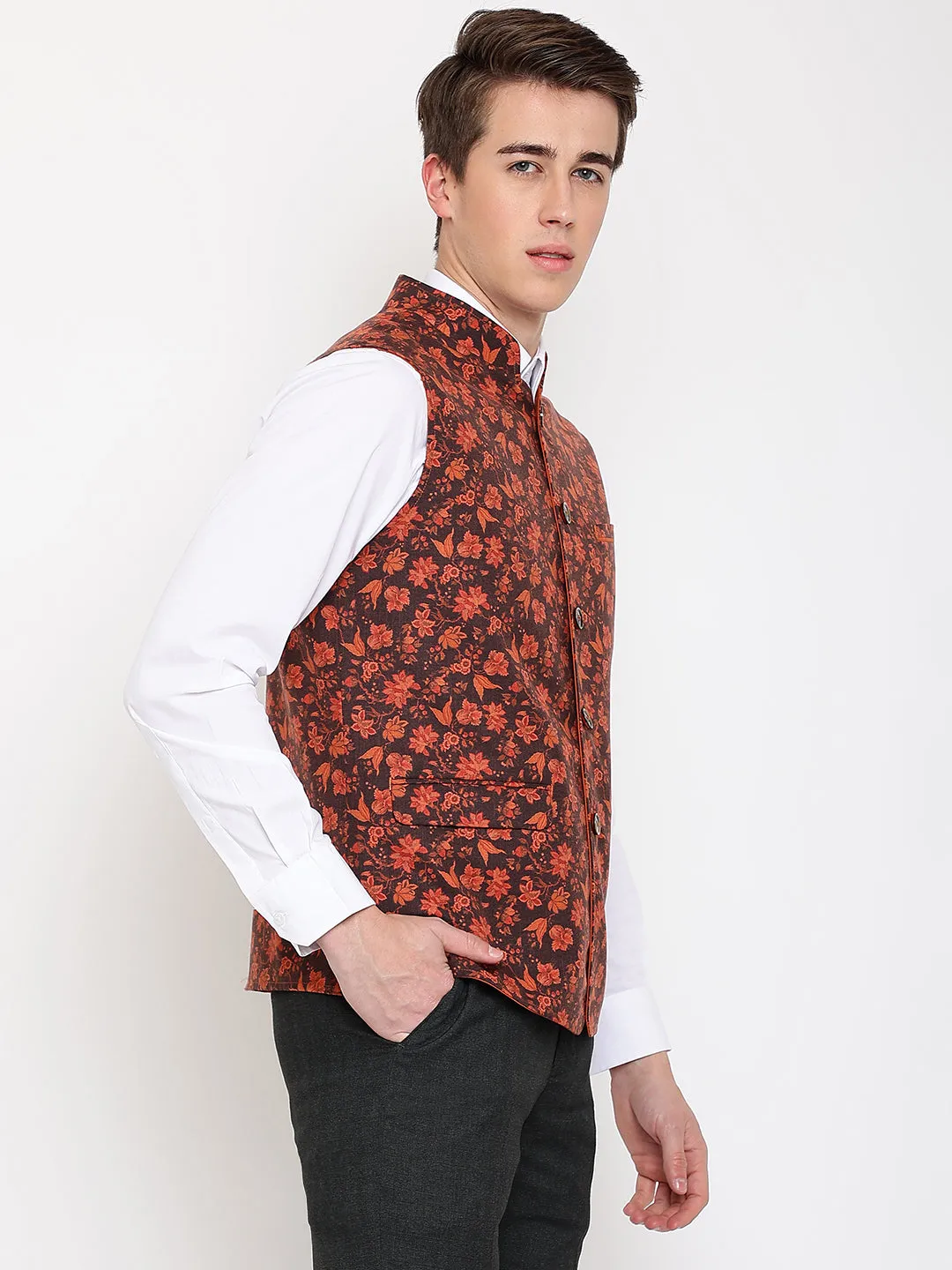 Men's Rust Reversible Waist Coat