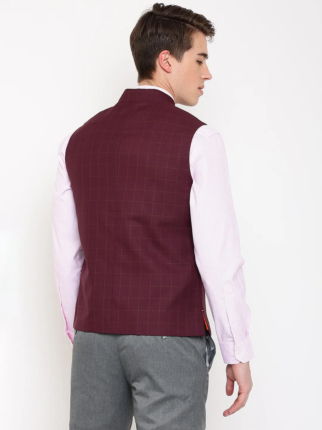 Mens Wine Waist Coat