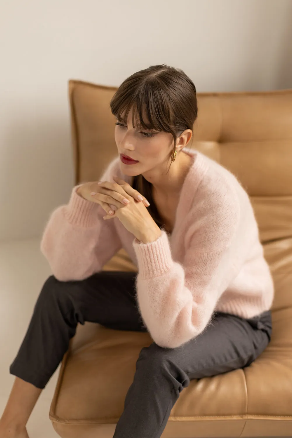 Mia Mohair Cardigan Pink