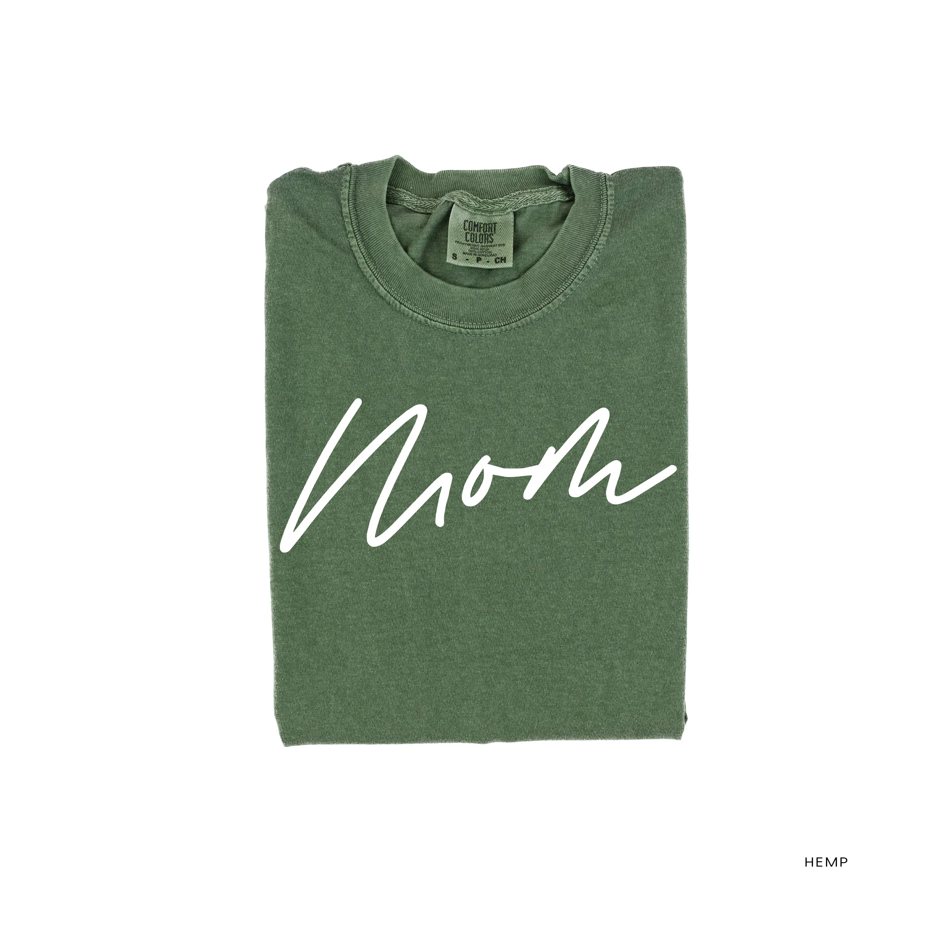 Mom (Cursive) - Basics Collection - Comfort Colors Tee