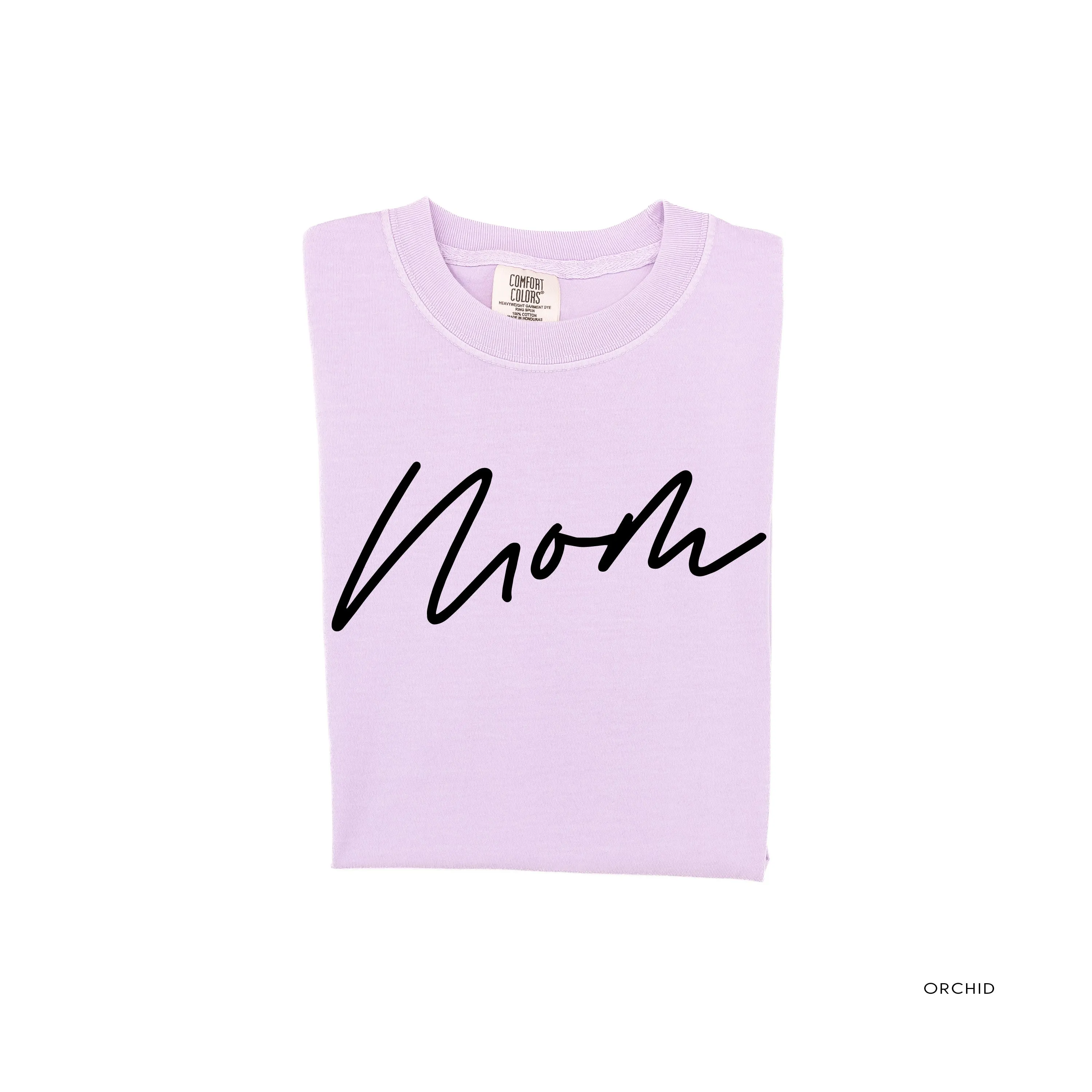 Mom (Cursive) - Basics Collection - Comfort Colors Tee