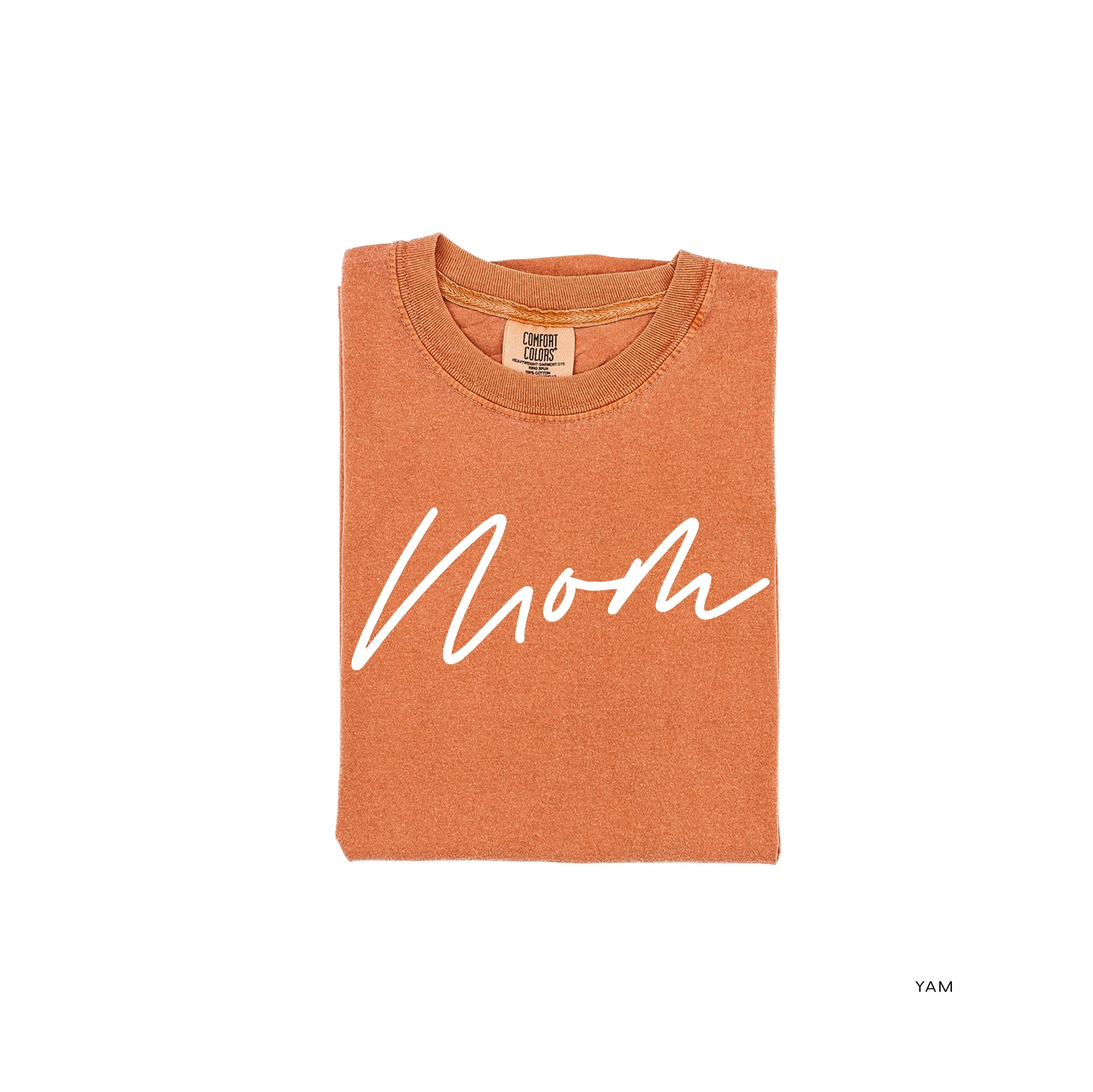 Mom (Cursive) - Basics Collection - Comfort Colors Tee