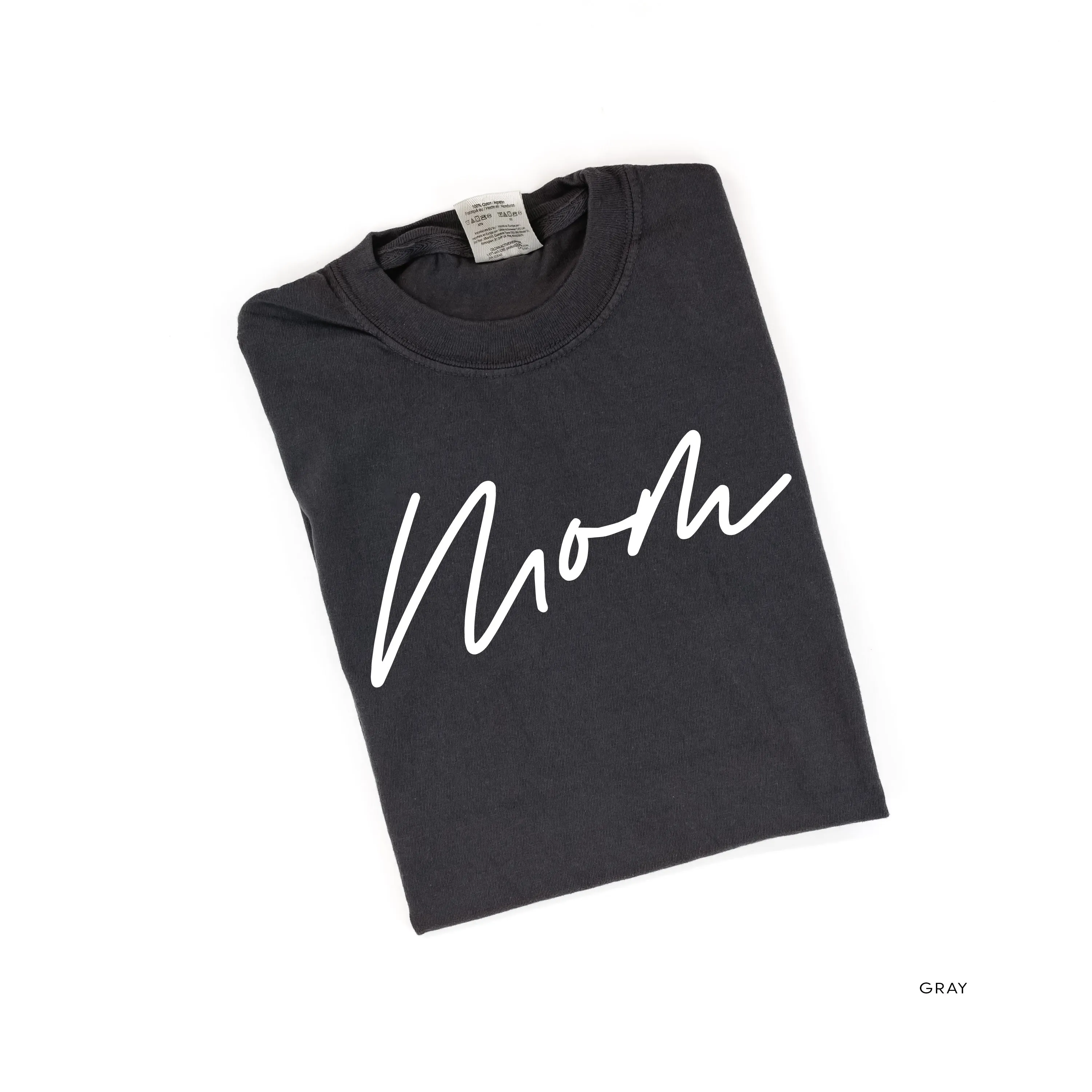 Mom (Cursive) - Basics Collection - Comfort Colors Tee