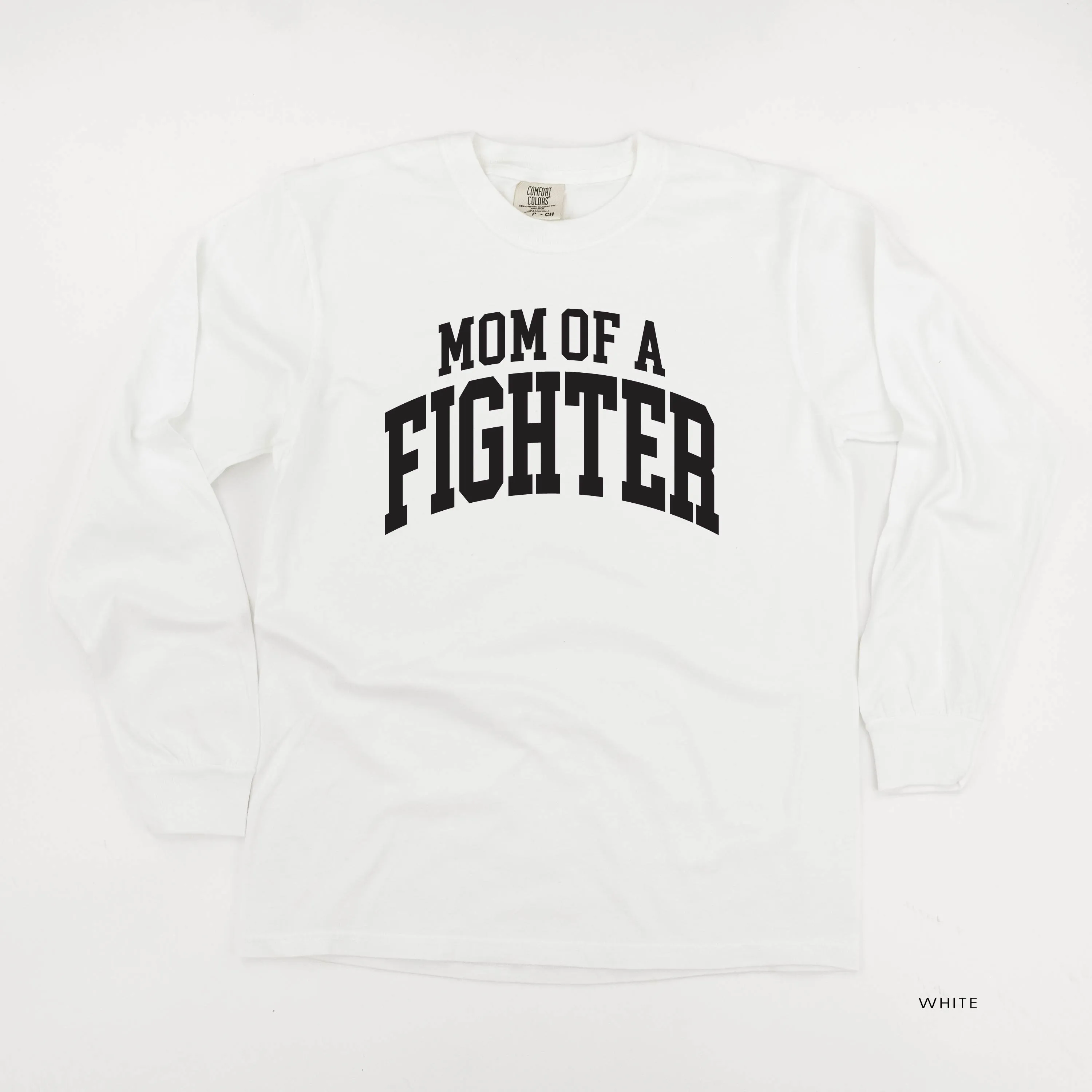 Mom of a Fighter - Varsity - LONG SLEEVE COMFORT COLORS TEE