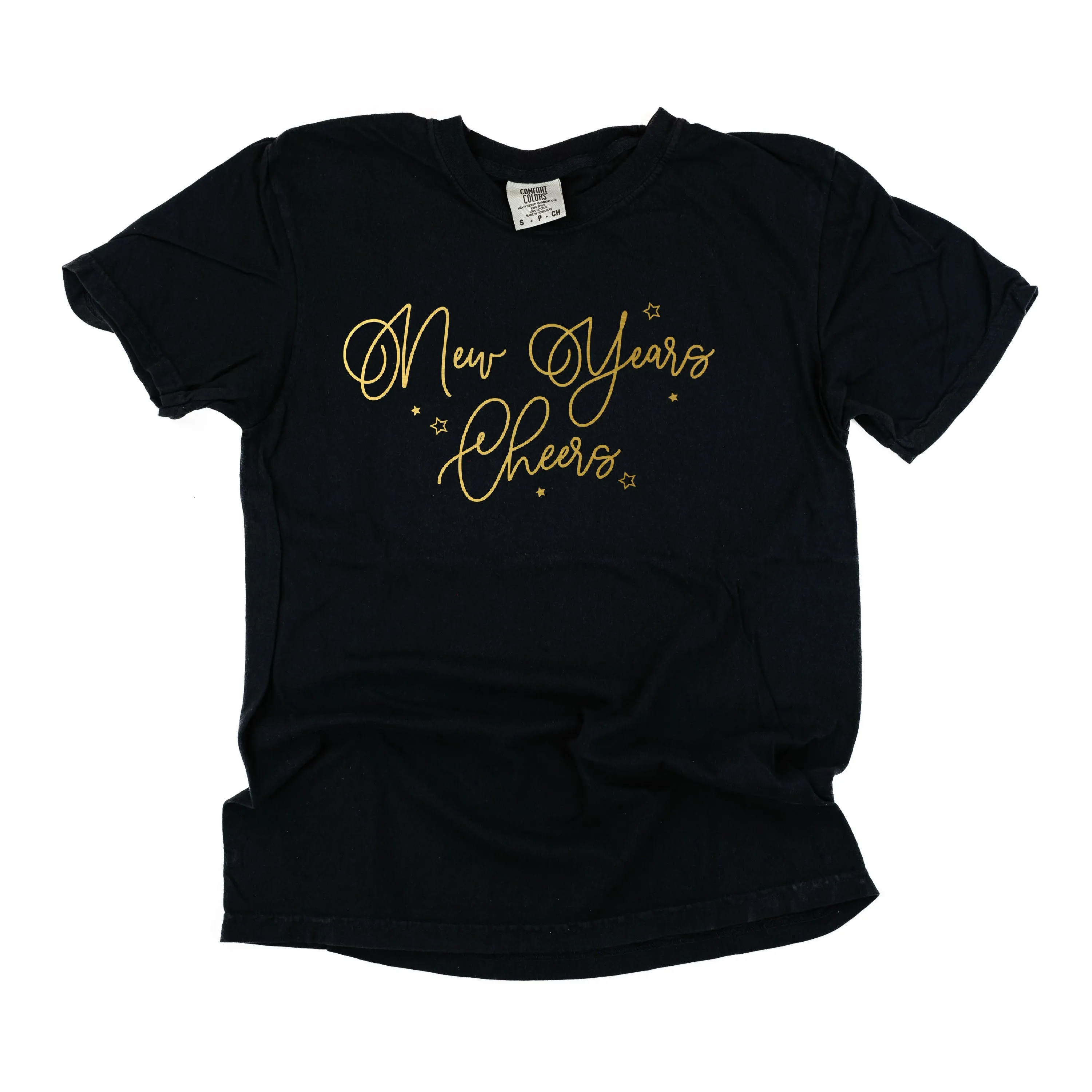 New Years Cheers - Stars/Script - Comfort Colors Tee