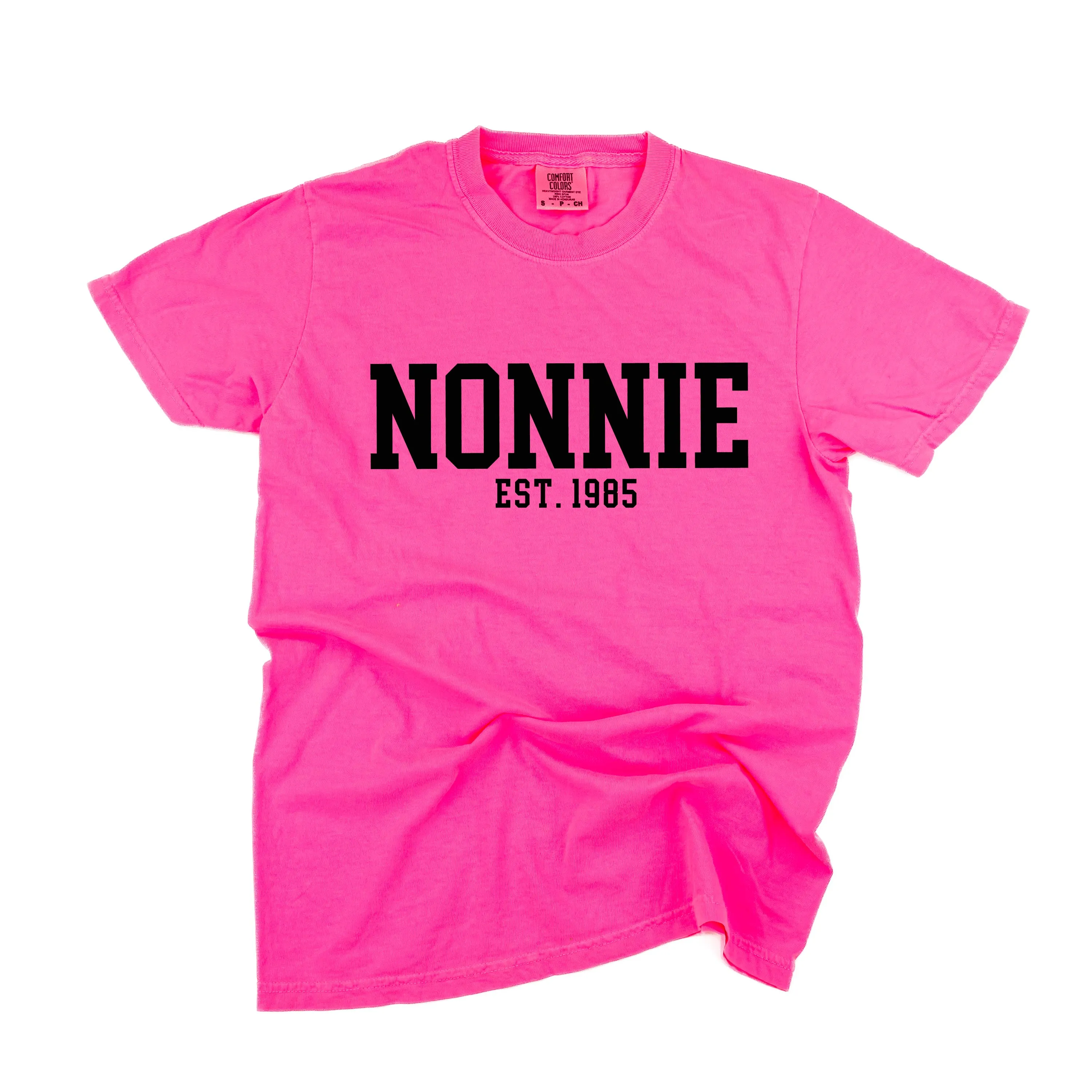 Nonnie - EST. (Select Your Year) - SHORT SLEEVE COMFORT COLORS TEE