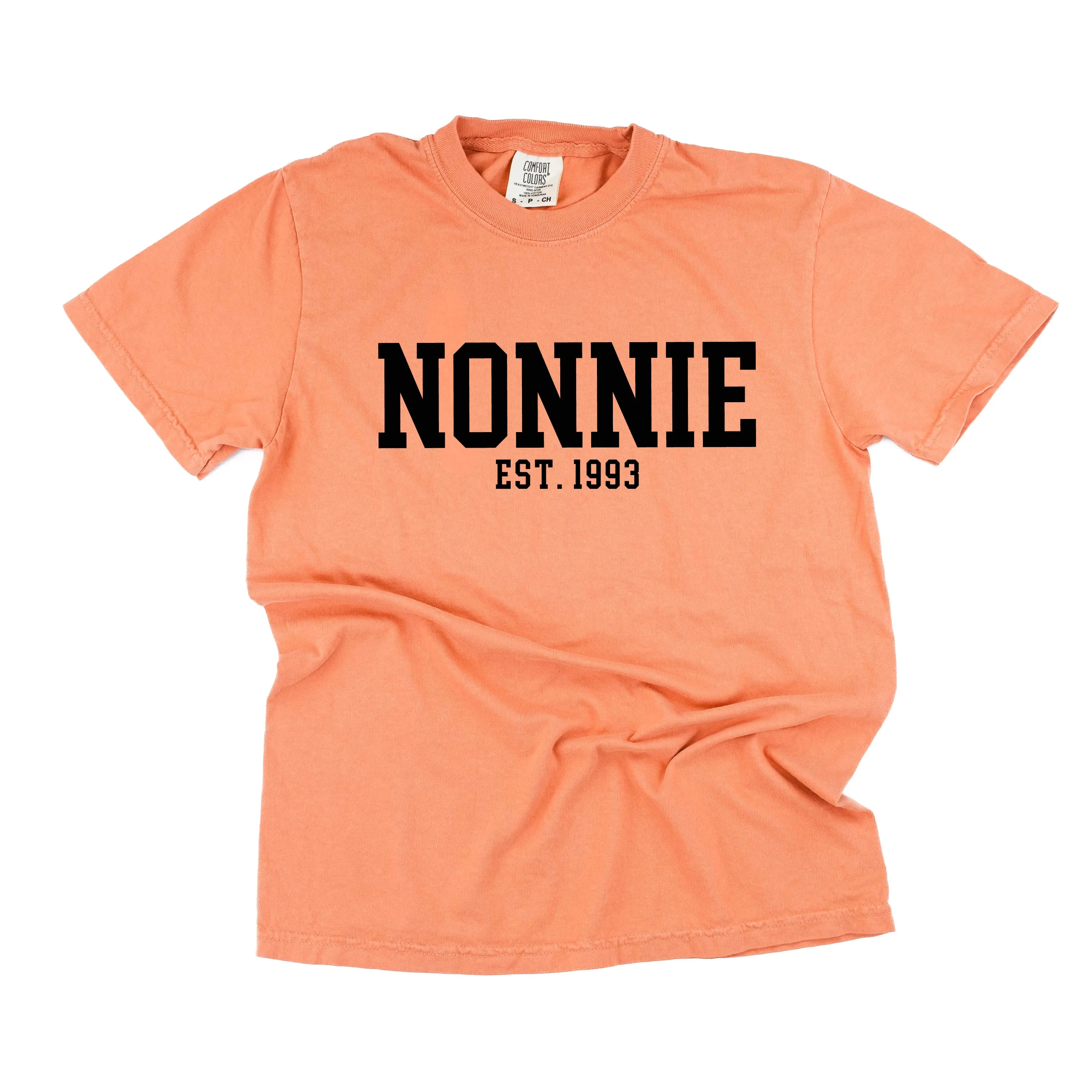 Nonnie - EST. (Select Your Year) - SHORT SLEEVE COMFORT COLORS TEE