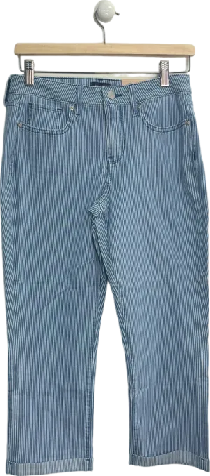 NYDJ Blue Pinstripe Chloe Crop  Jeans Size UK 14