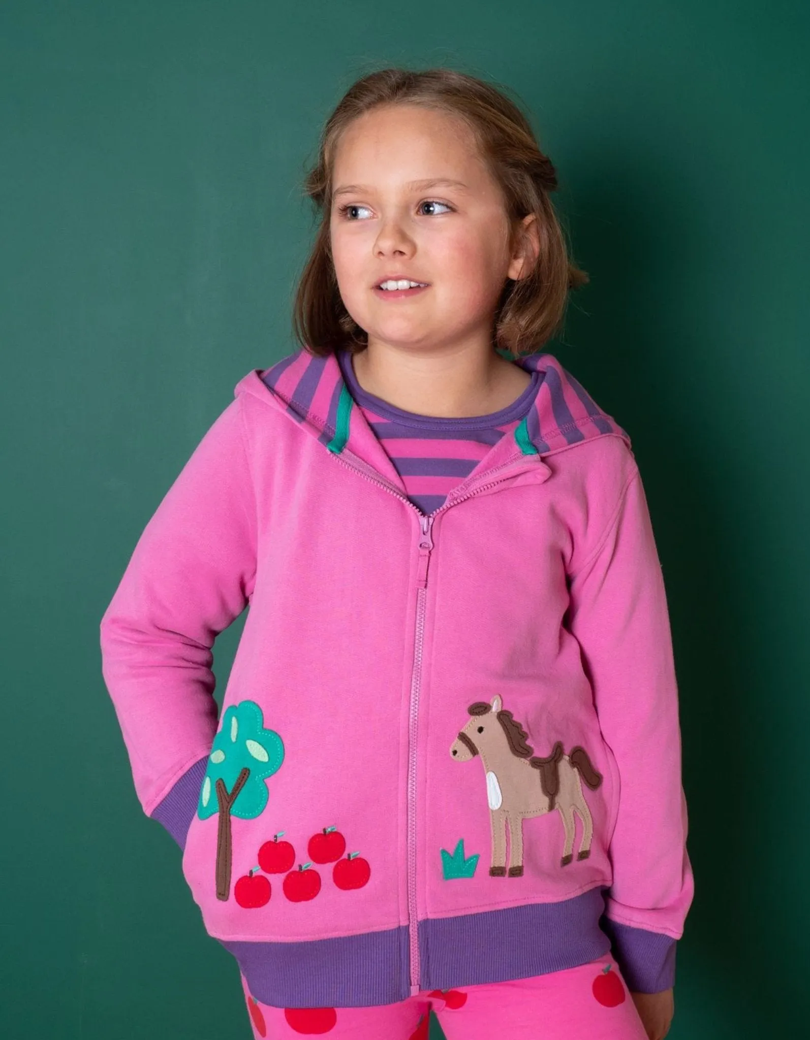 Organic Horse Applique Hoodie