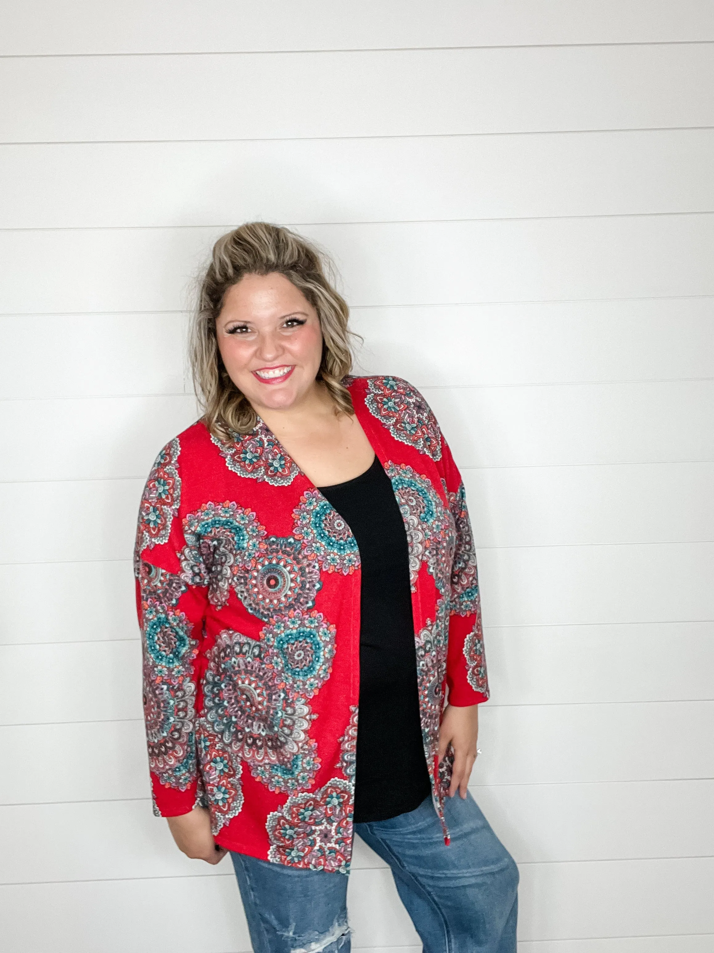 "Look Around" Paisley Pattern Cardigan