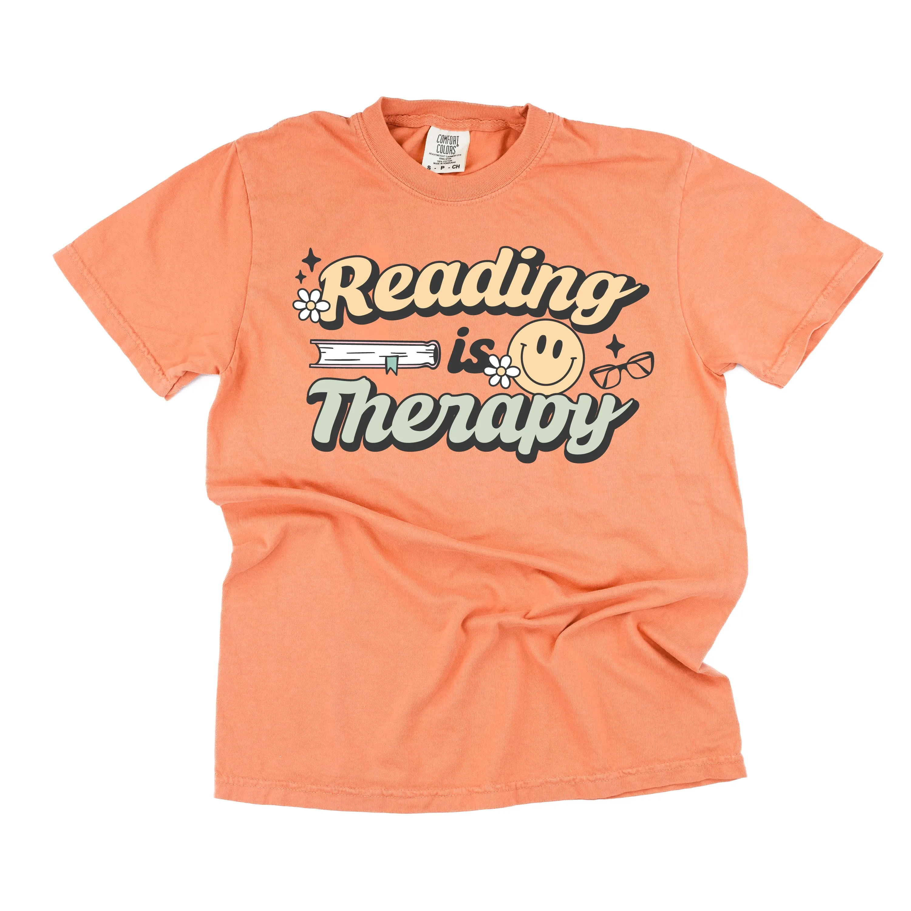 Reading is Therapy - SHORT SLEEVE COMFORT COLORS TEE