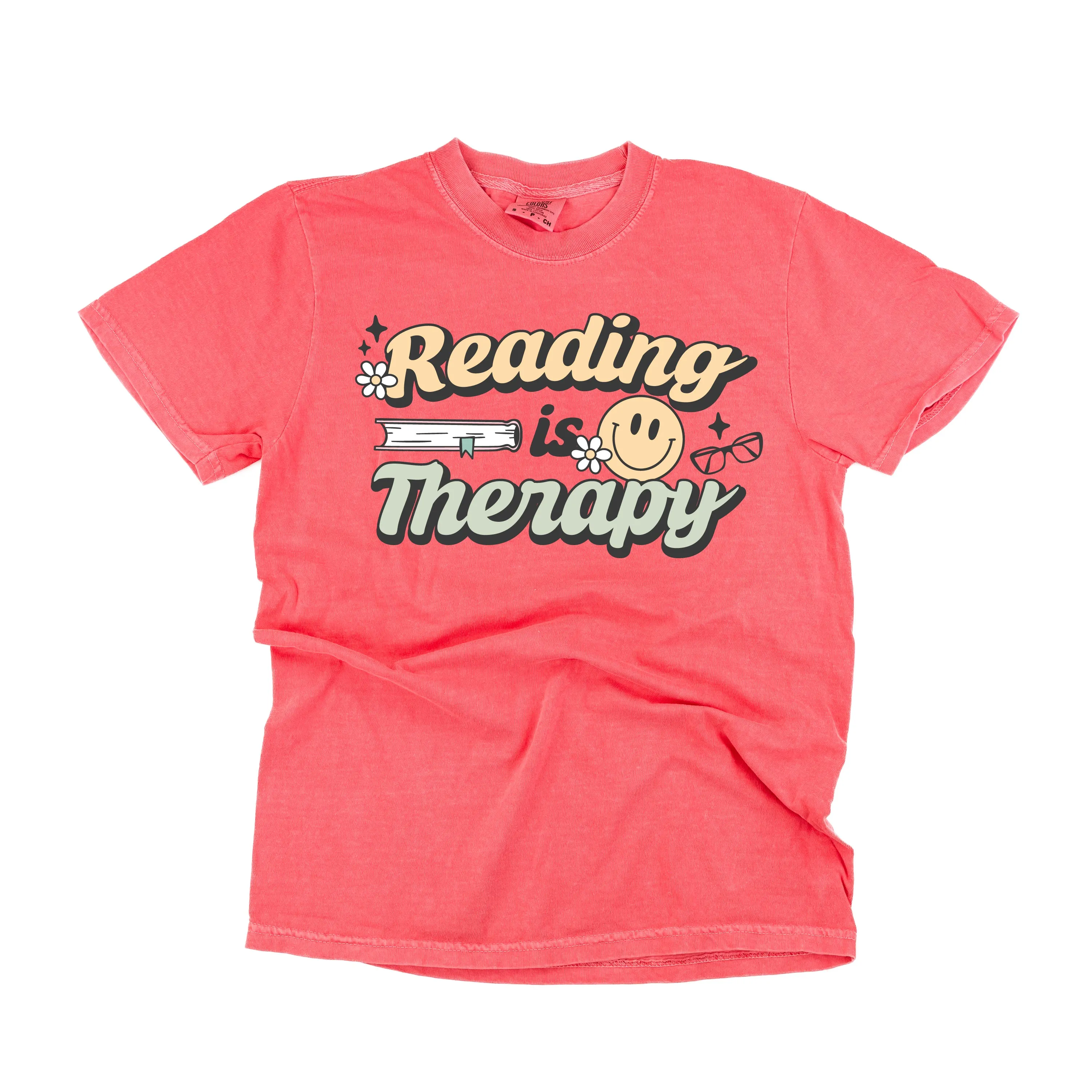 Reading is Therapy - SHORT SLEEVE COMFORT COLORS TEE