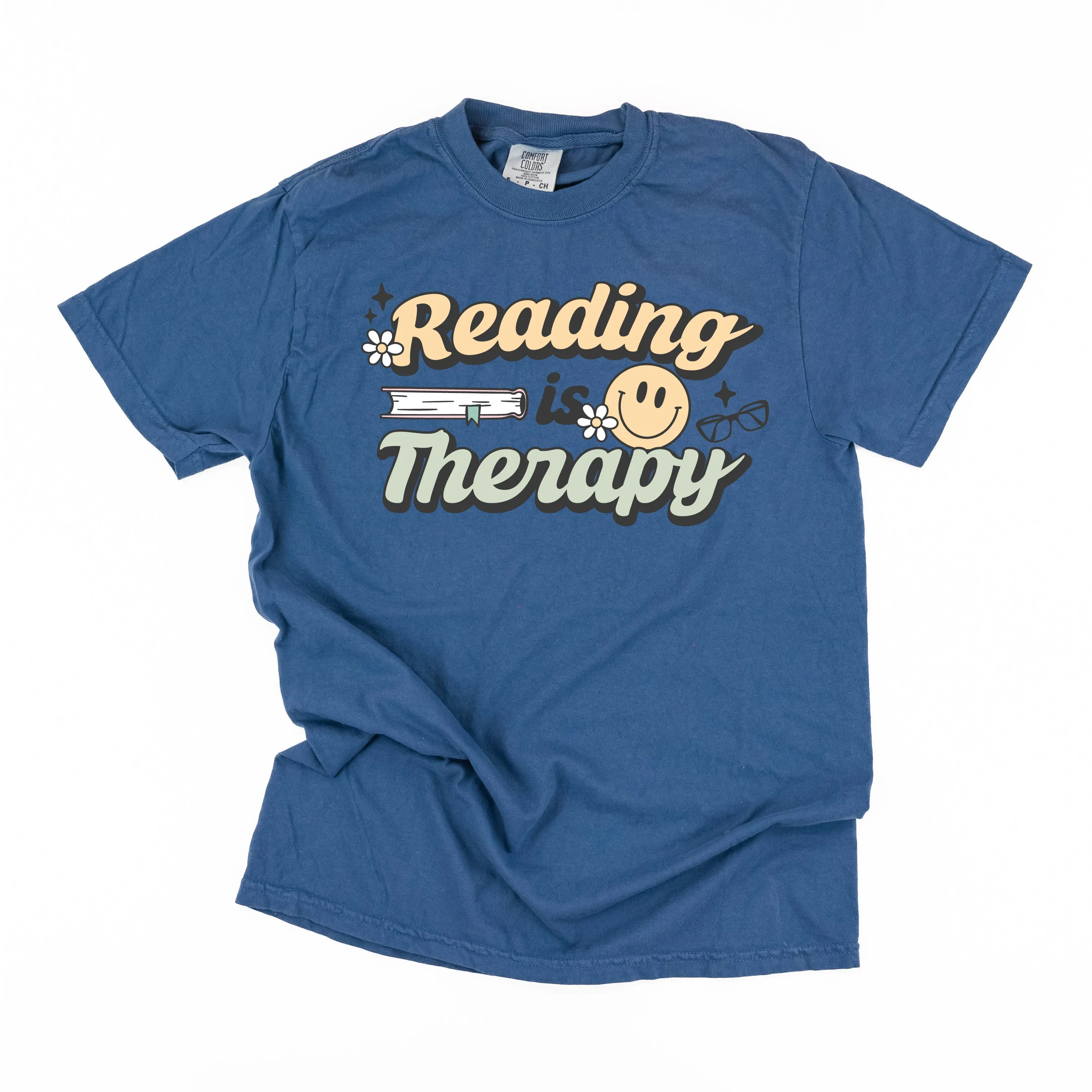 Reading is Therapy - SHORT SLEEVE COMFORT COLORS TEE