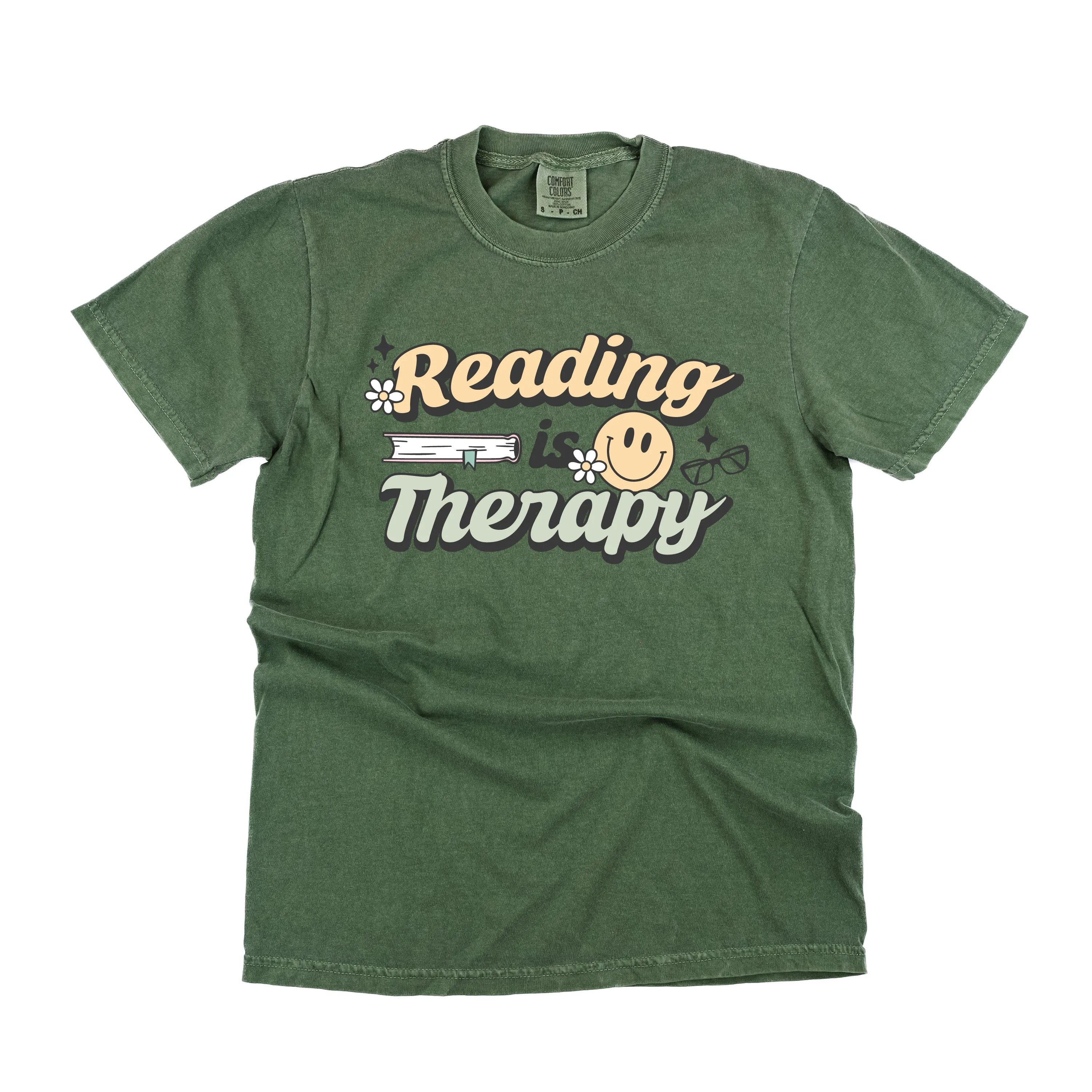 Reading is Therapy - SHORT SLEEVE COMFORT COLORS TEE