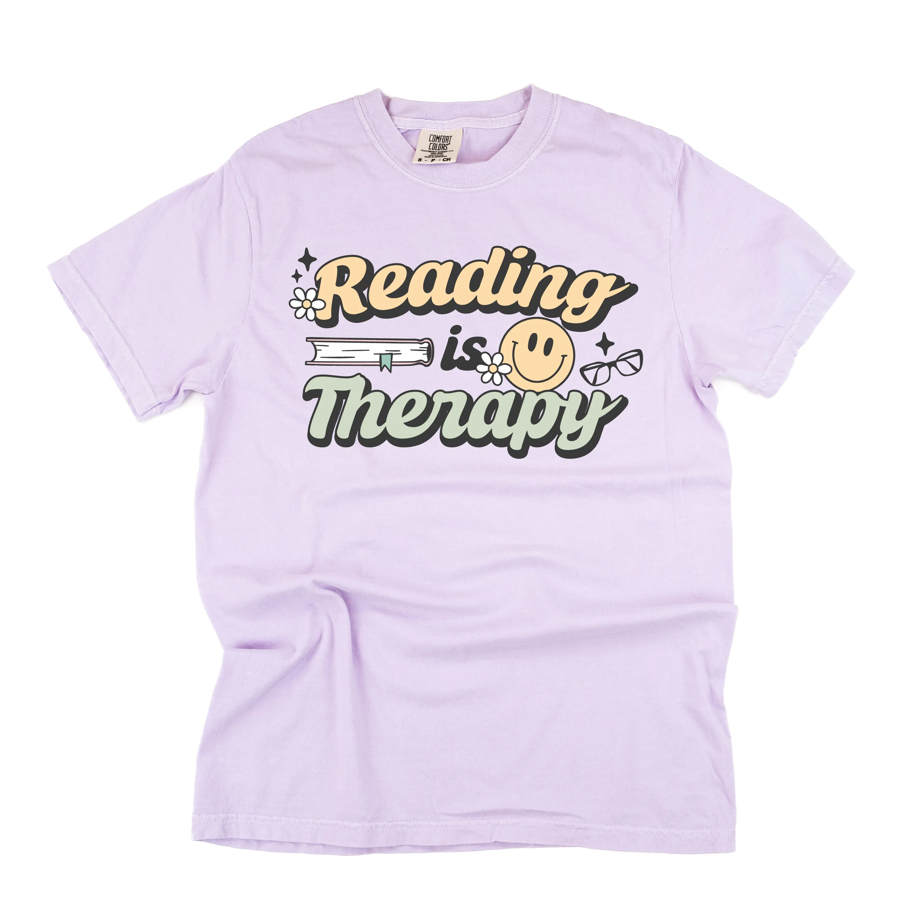 Reading is Therapy - SHORT SLEEVE COMFORT COLORS TEE