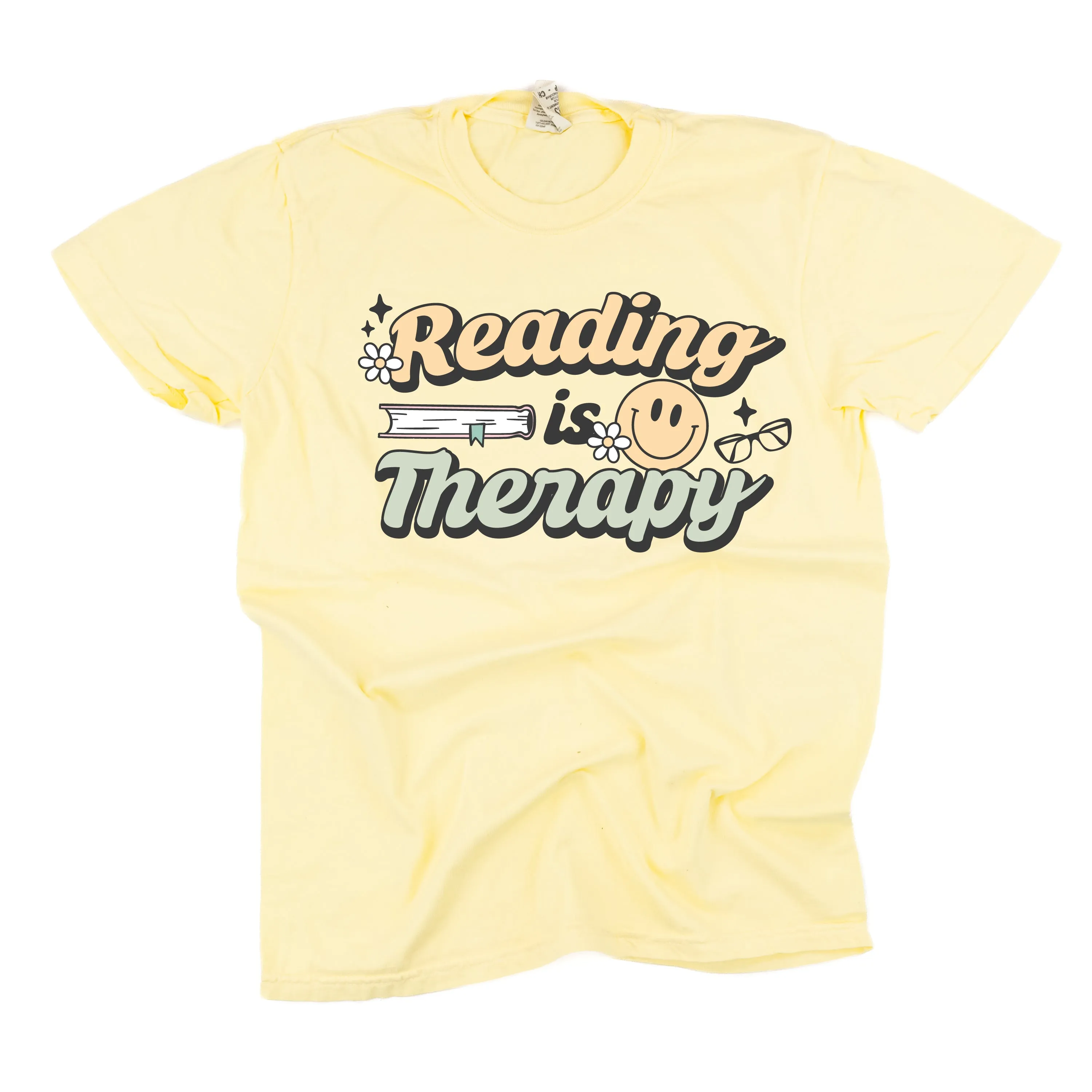 Reading is Therapy - SHORT SLEEVE COMFORT COLORS TEE