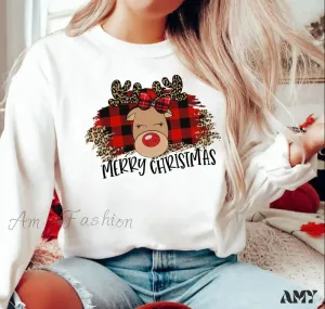 Reindeer Christmas Hoodie for Girls