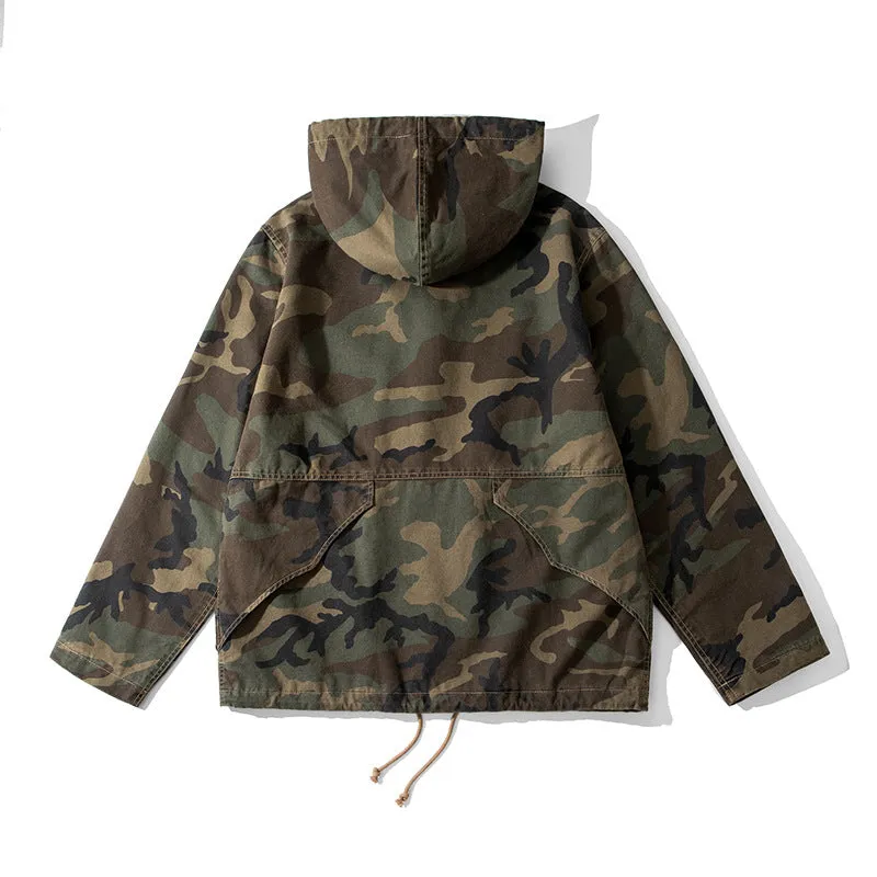 Retro Military Style Casual Pullover Hoodies