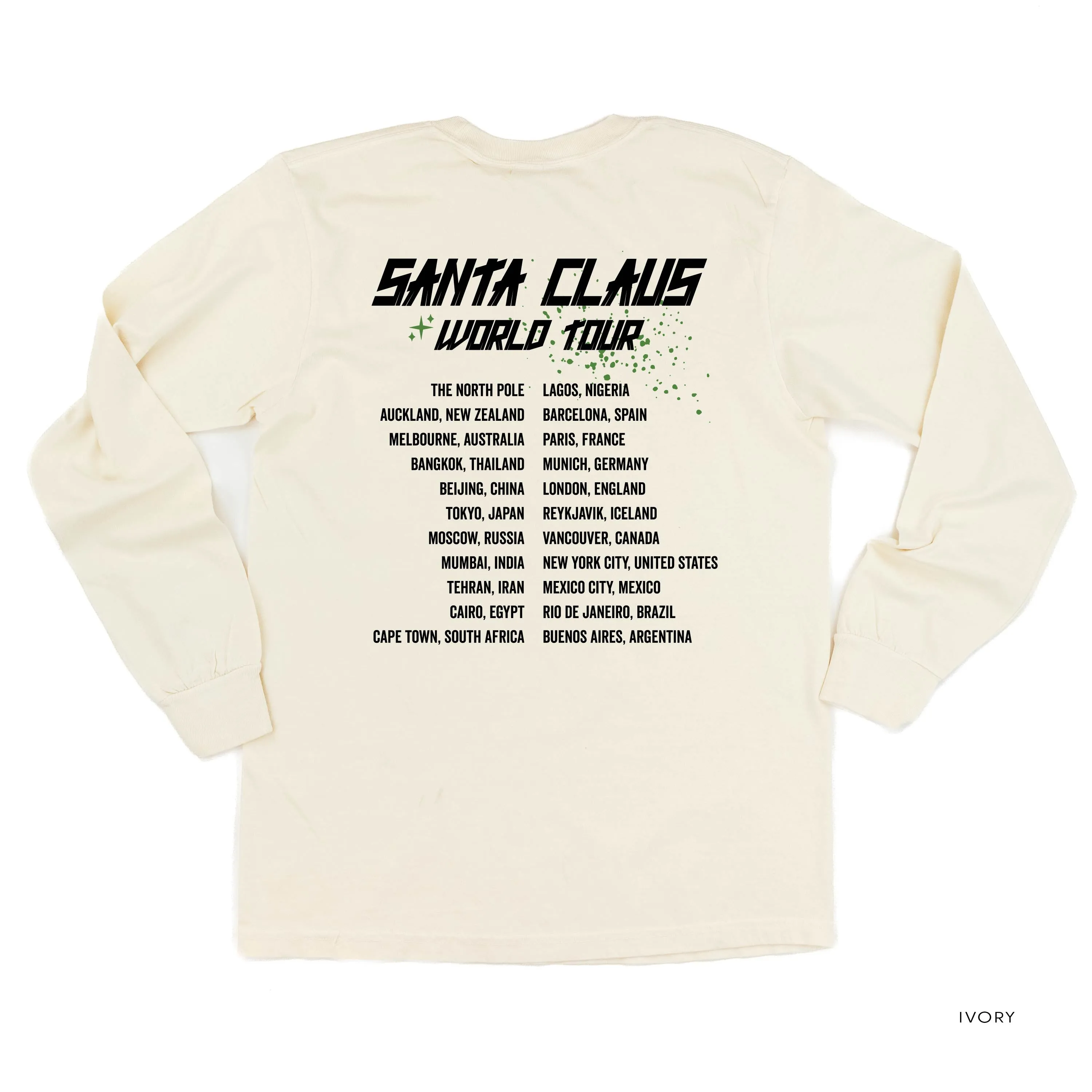 Santa Claus World Tour (f&b) - LONG SLEEVE Comfort Colors Tee