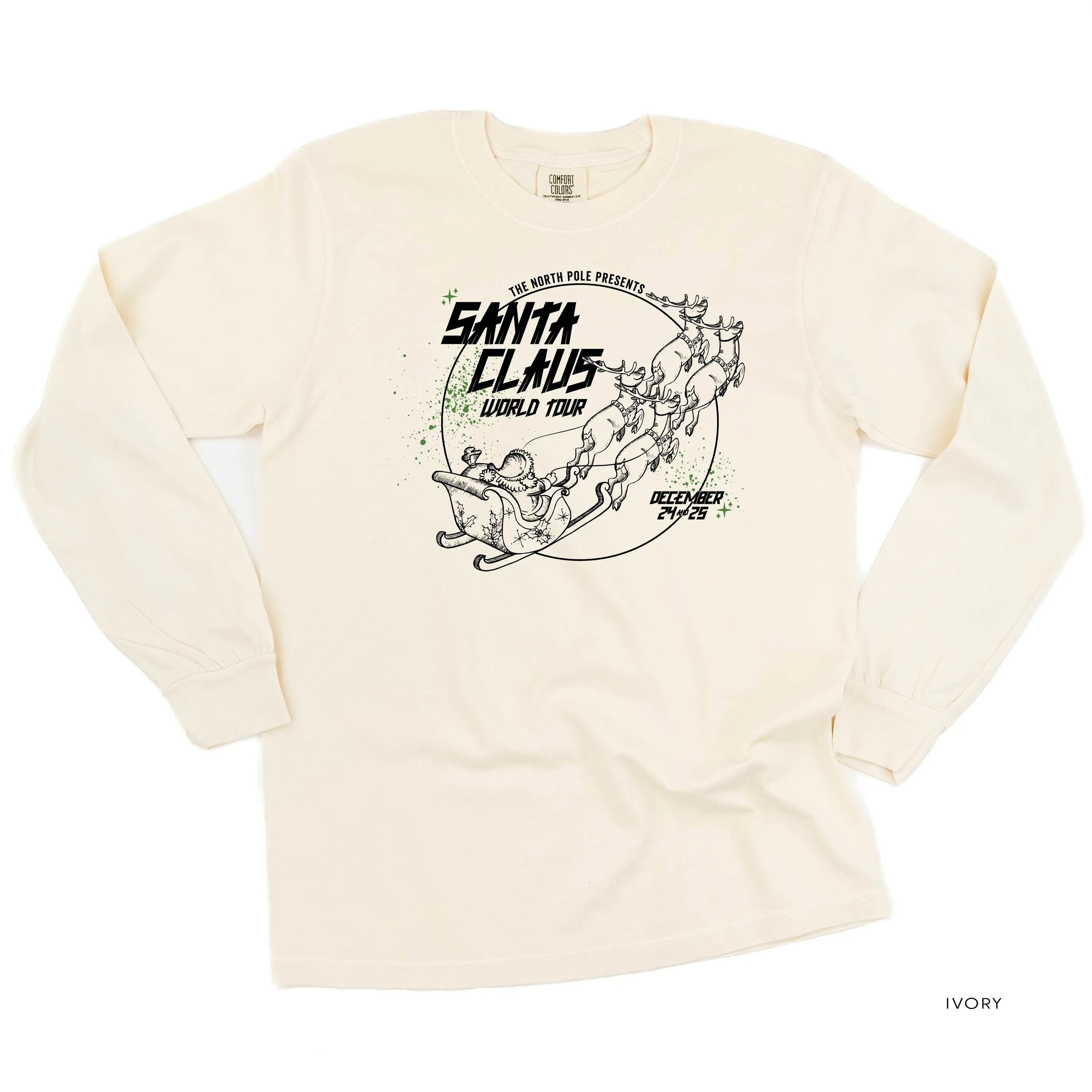 Santa Claus World Tour (f&b) - LONG SLEEVE Comfort Colors Tee