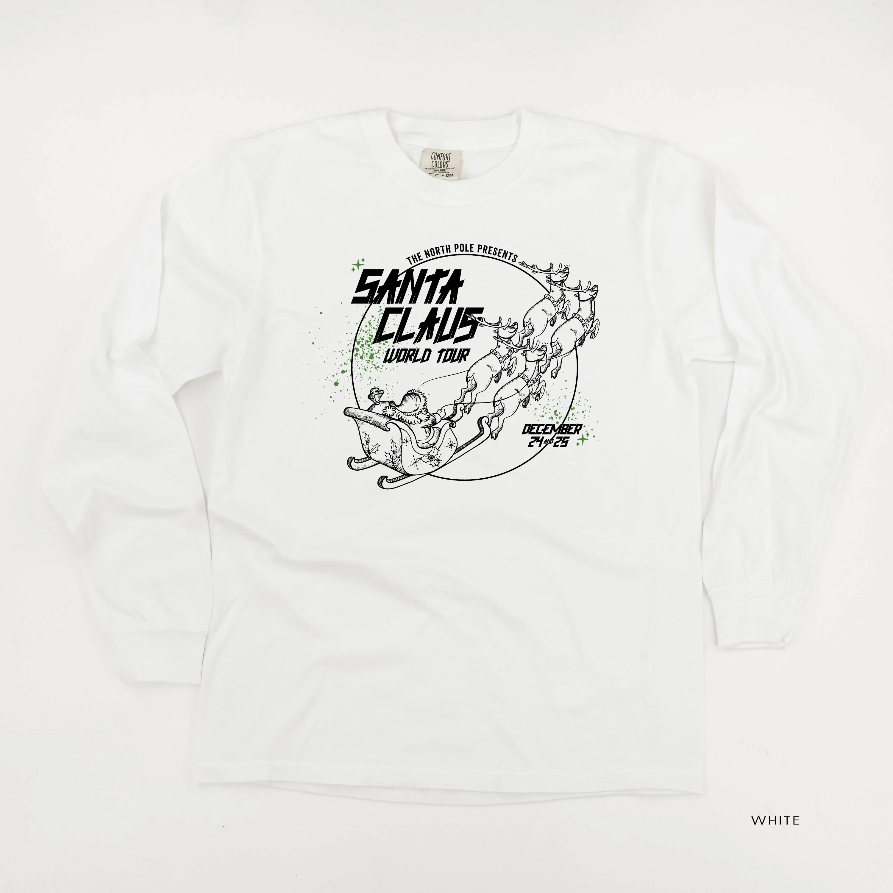 Santa Claus World Tour (f&b) - LONG SLEEVE Comfort Colors Tee