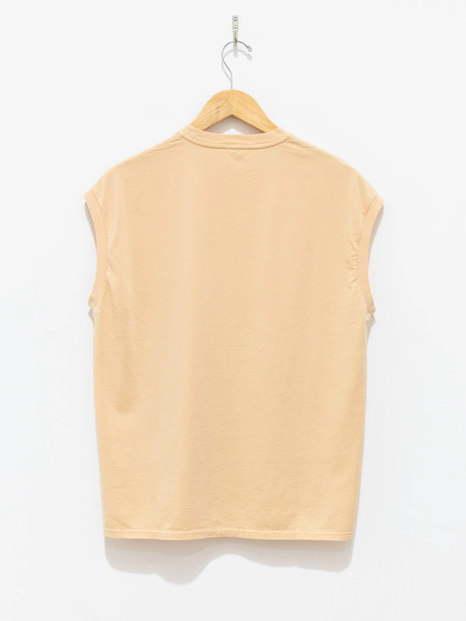 Square Patterned Sleeveless Tee - Straw