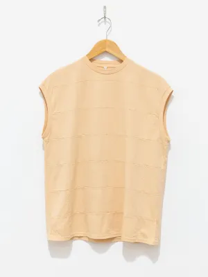 Square Patterned Sleeveless Tee - Straw