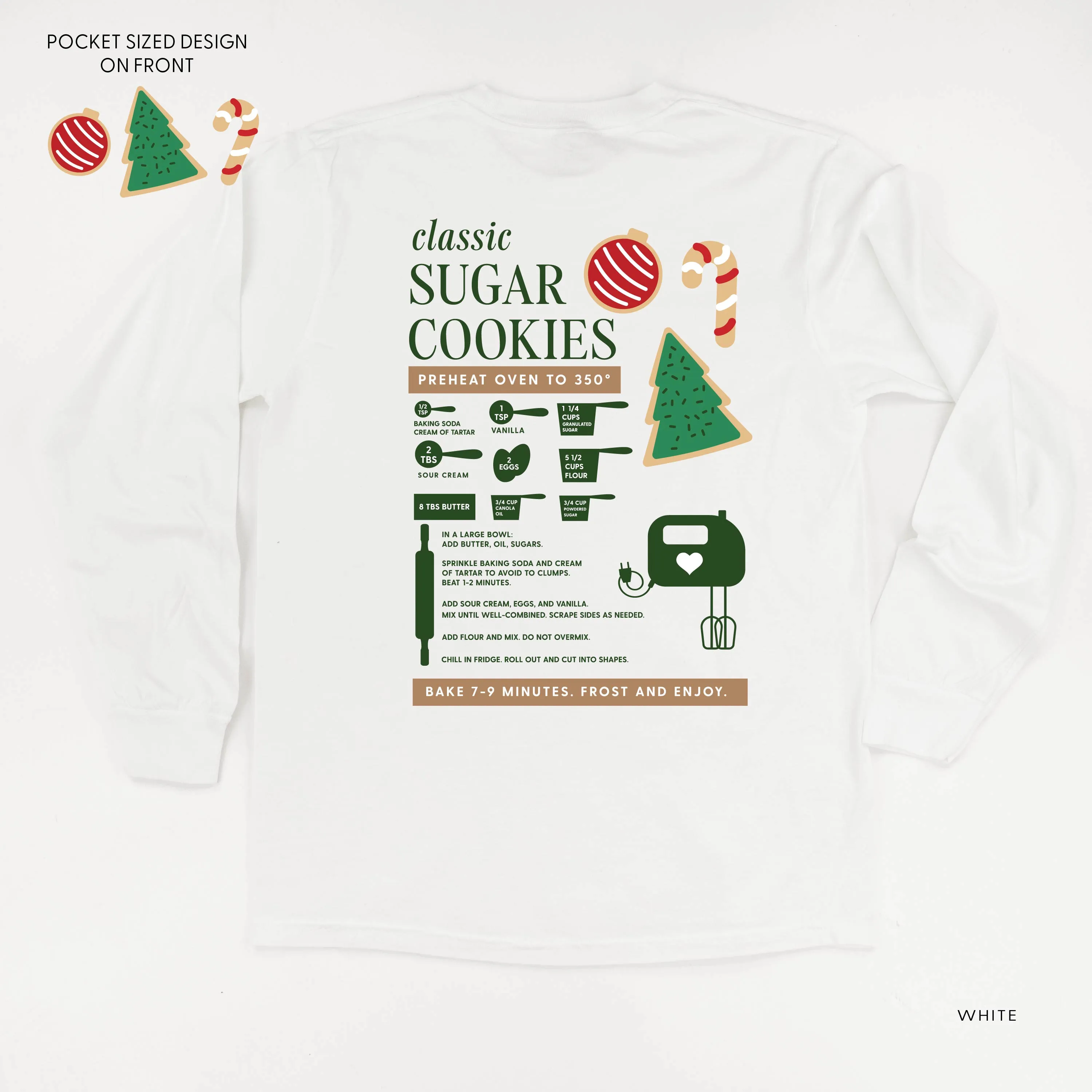 Sugar Cookie Recipe (pf&b) - LONG SLEEVE Comfort Colors Tee